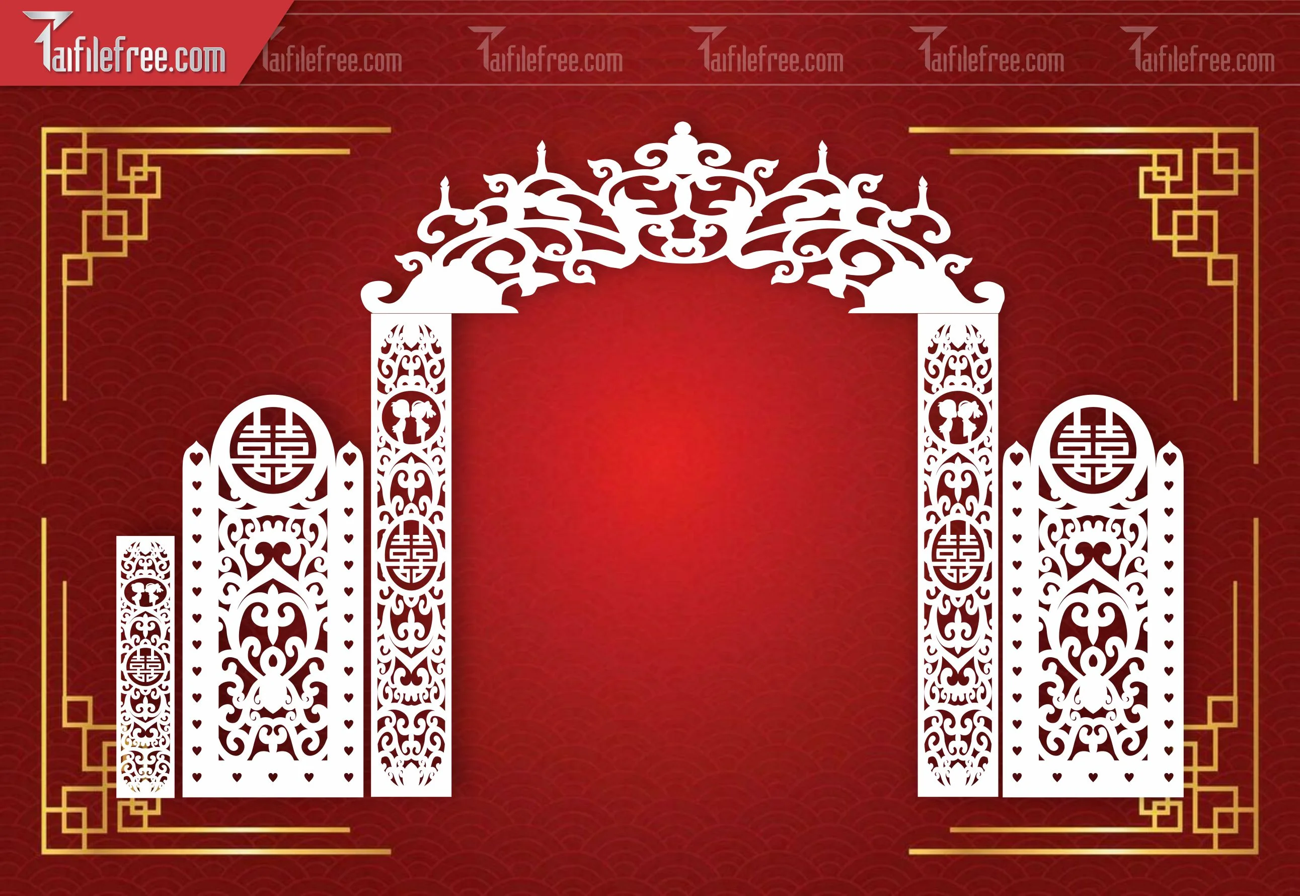 Mẫu File Vector Hoa Văn Cổng Cưới Cắt CNC Đẹp, Tết CNC_CNC82