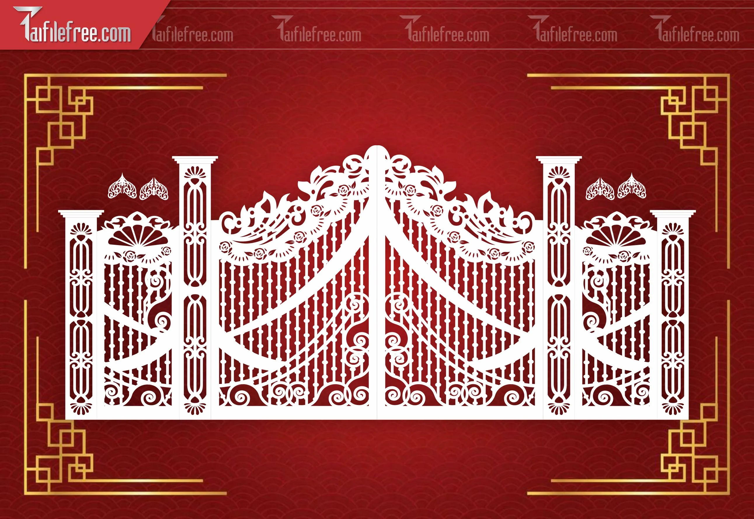 Mẫu File Vector Hoa Văn Cổng Cưới Cắt CNC Đẹp CNC_CNC83