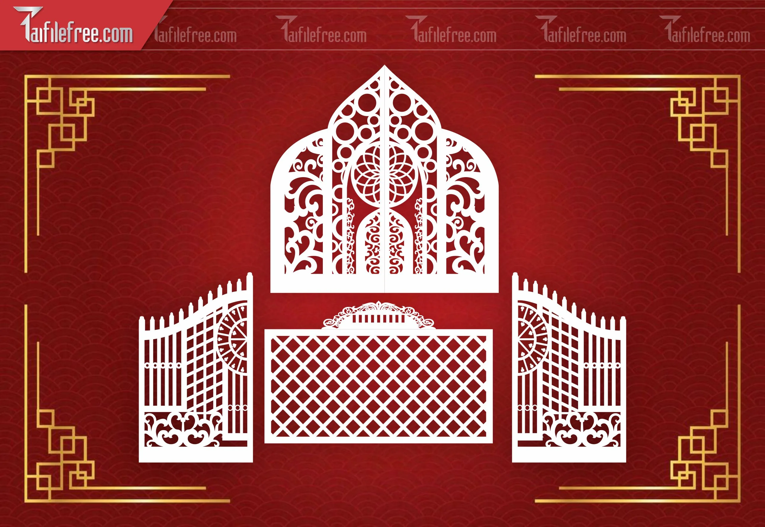 Mẫu File Vector Hoa Văn Cổng Cưới Cắt CNC Đẹp CNC_CNC84