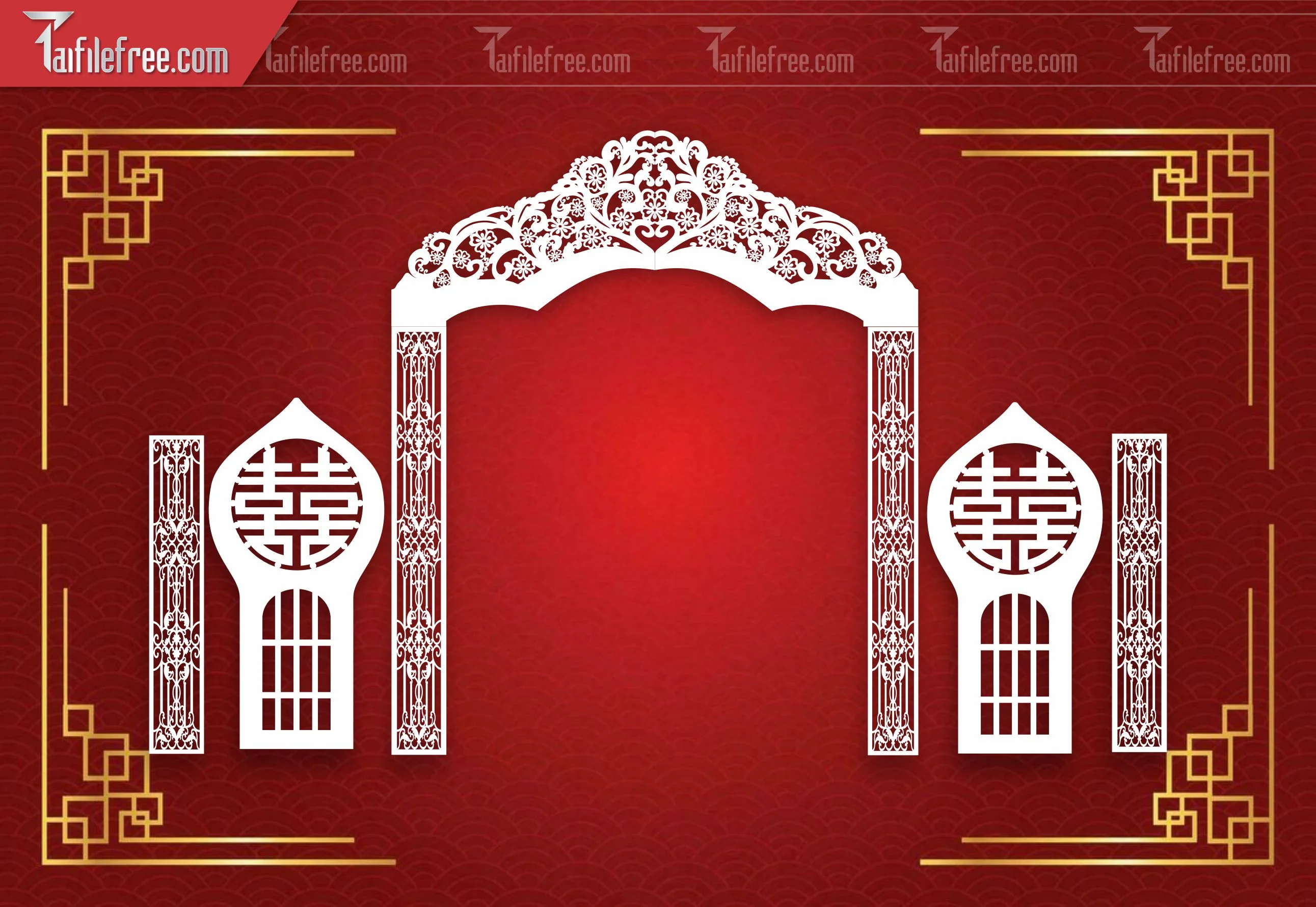Mẫu File Vector Hoa Văn Cổng Cưới Cắt CNC Đẹp CNC_CNC 89