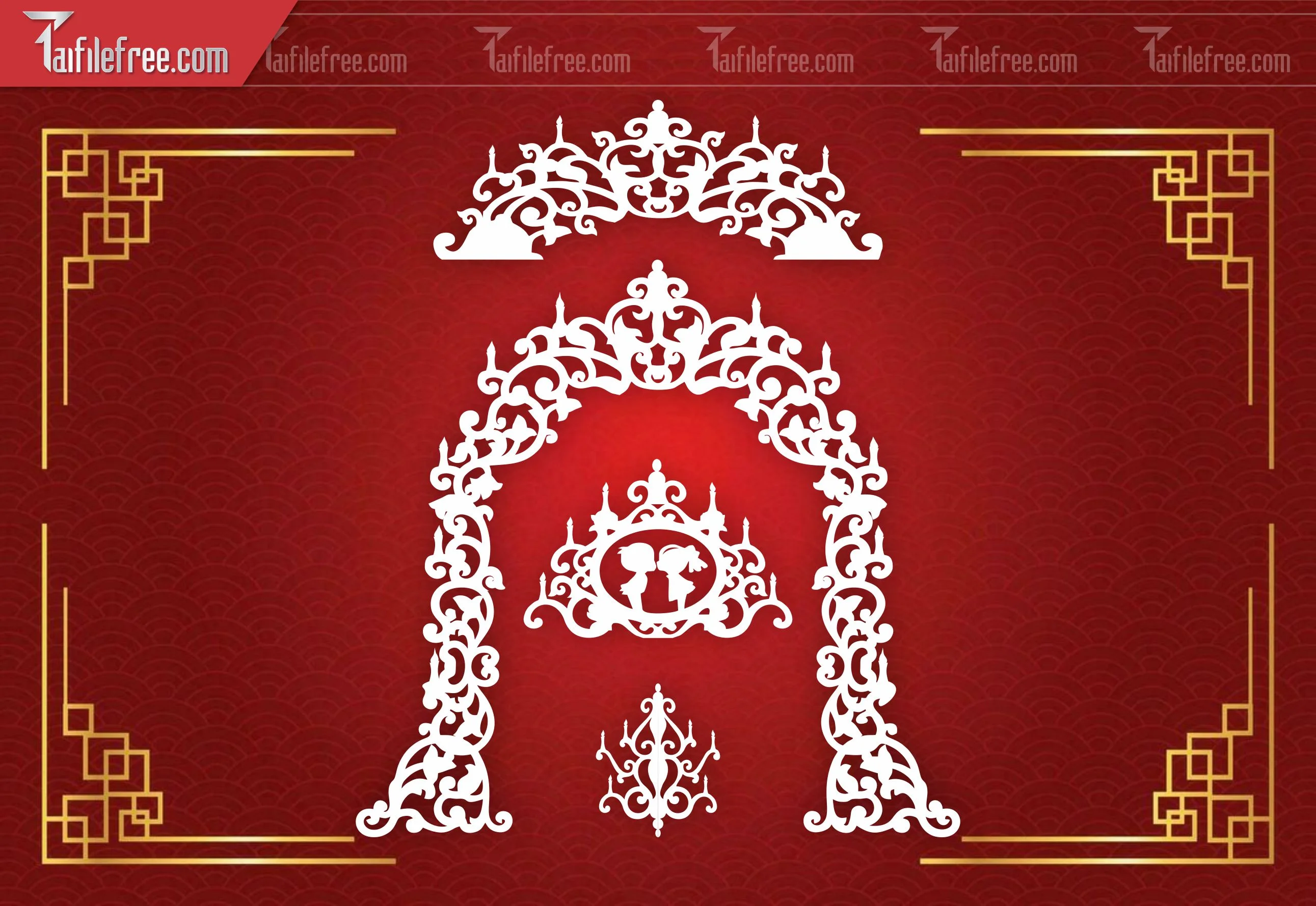 Mẫu File Vector Hoa Văn Cổng Cưới Cắt CNC Đẹp CNC_CNC 90