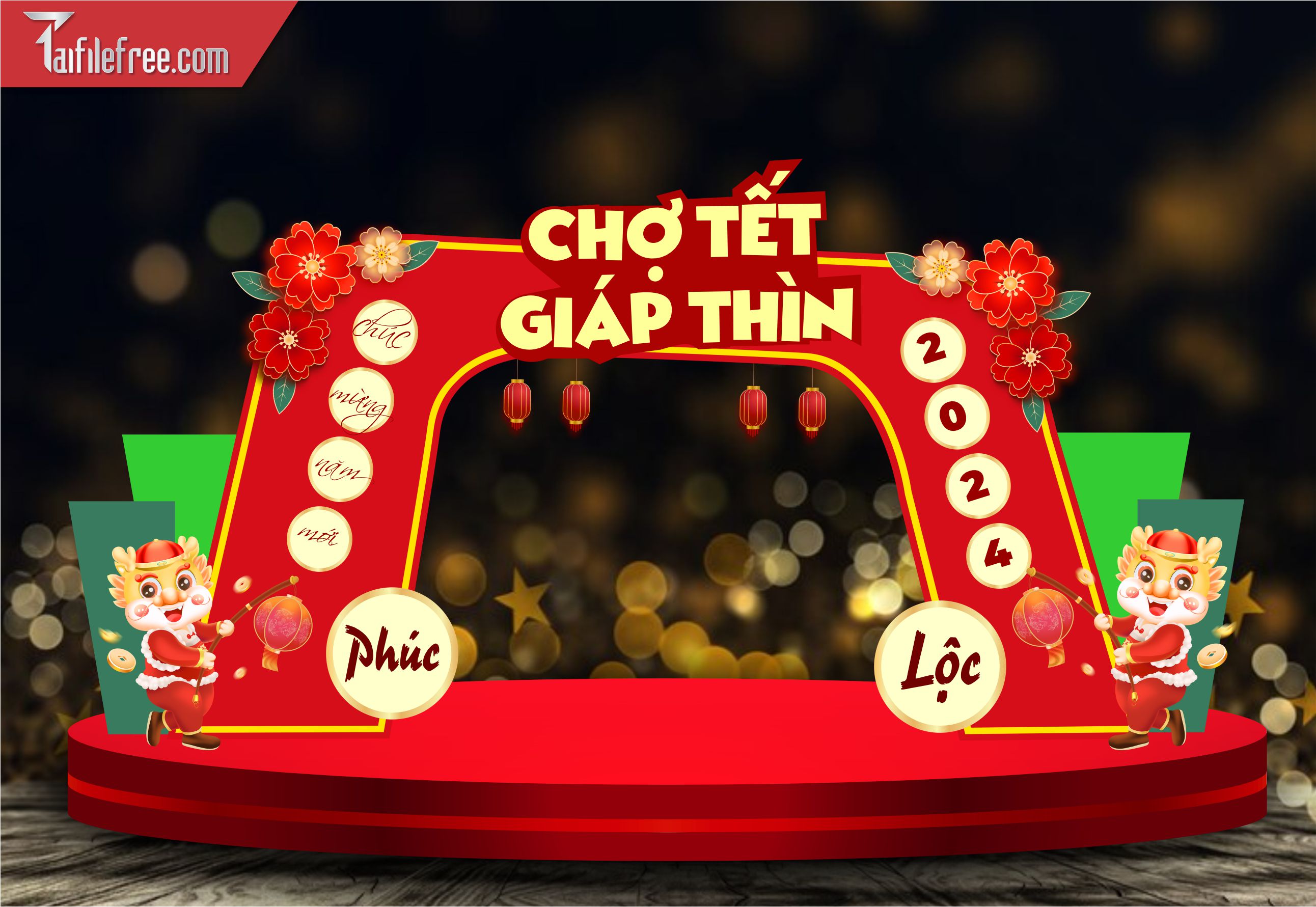 Mẫu Cổng Trang Trí Tết, Chợ Tết, Hội Xuân CT08