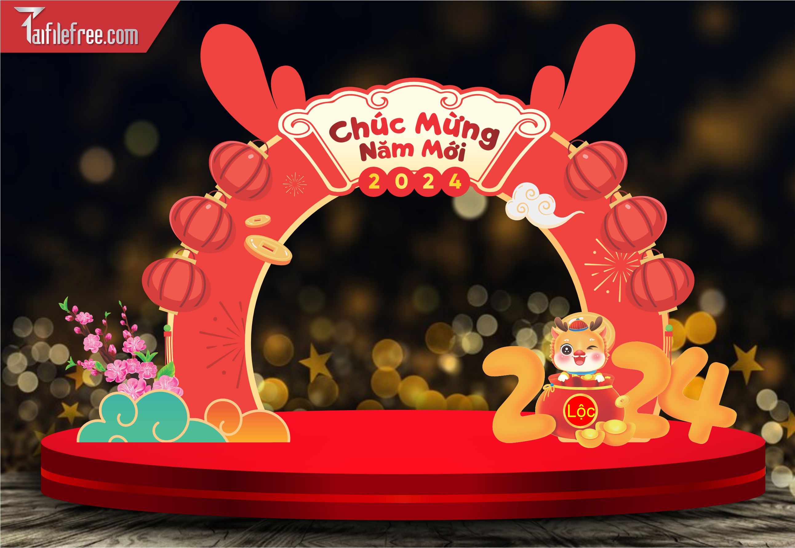 Mẫu Cổng Trang Trí Tết, Chợ Tết, Hội Xuân CT09