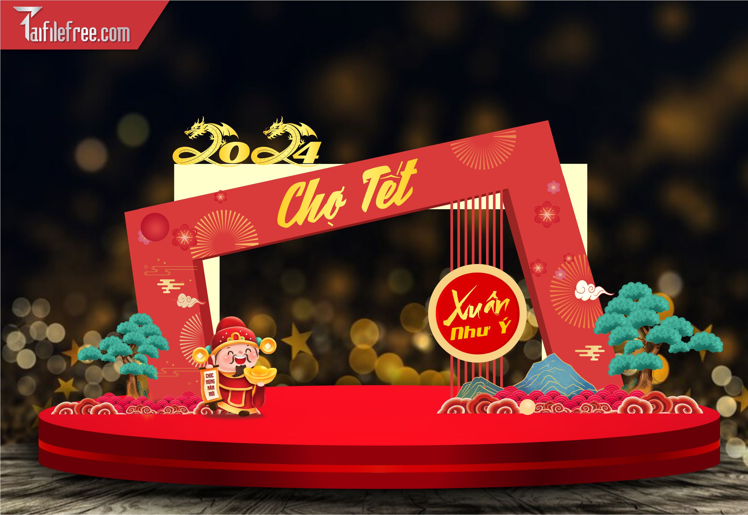 Mẫu Cổng Trang Trí Tết, Chợ Tết, Hội Xuân CT10