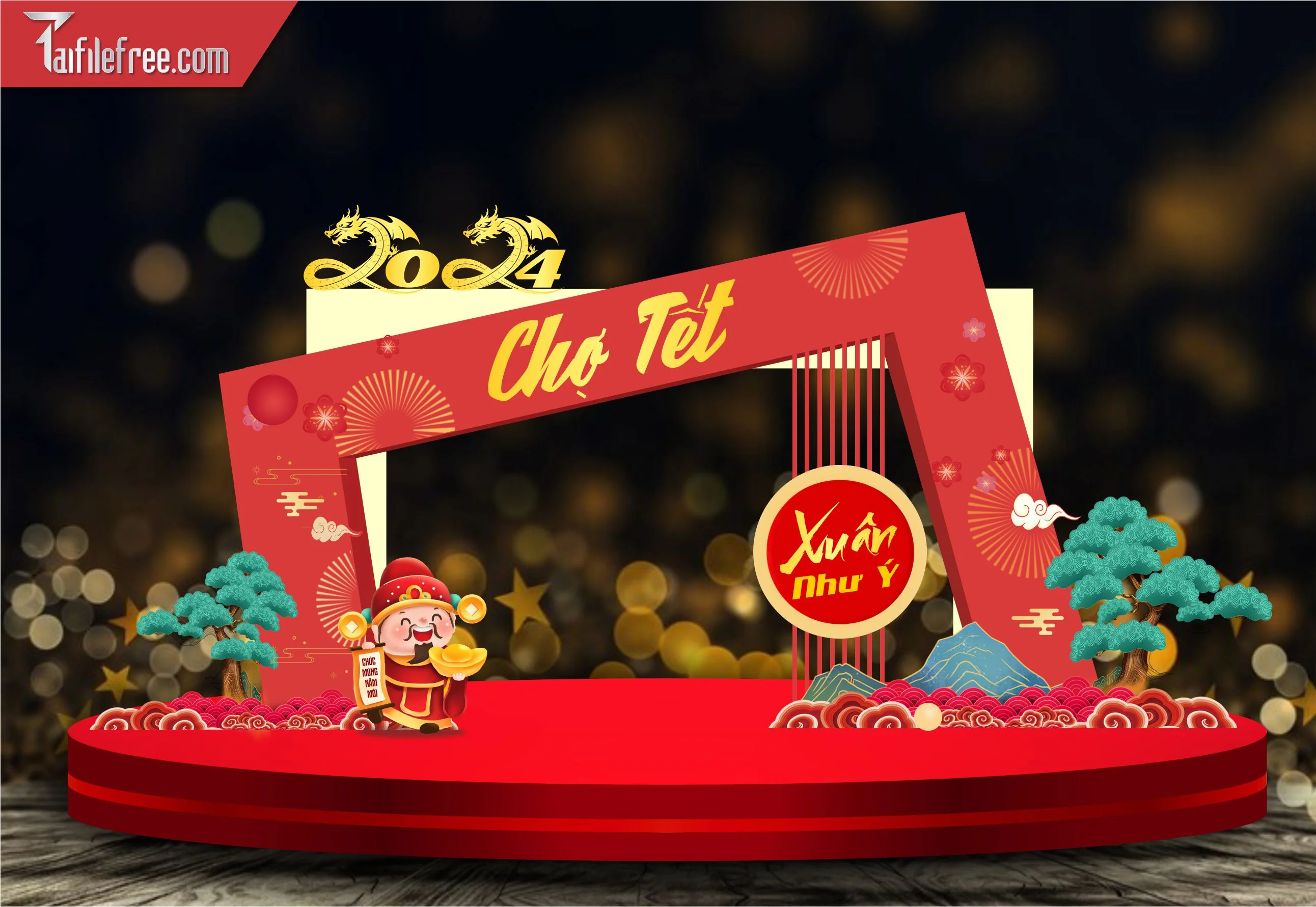 Mẫu Cổng Trang Trí Tết, Chợ Tết, Hội Xuân CT10