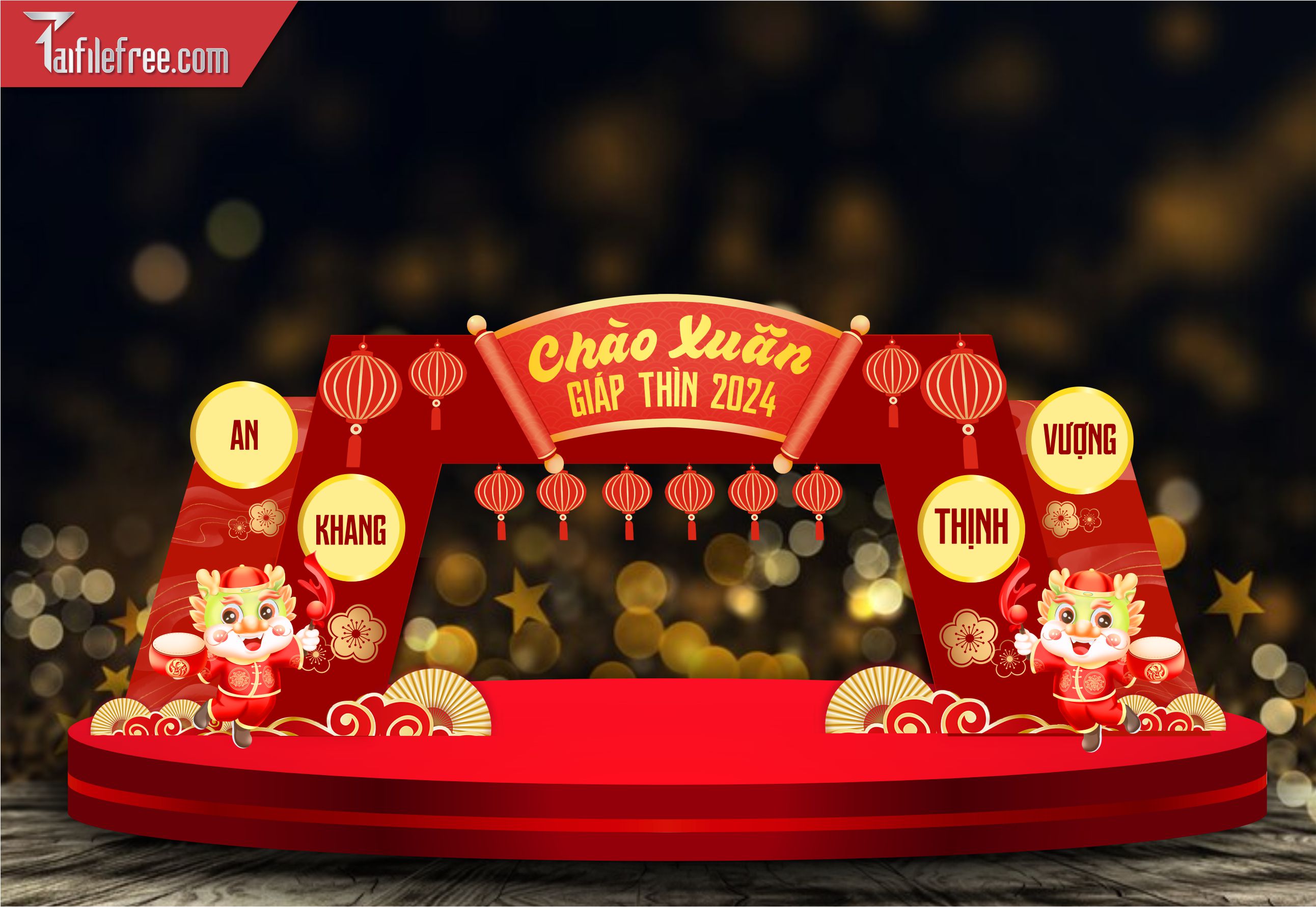 Mẫu Cổng Trang Trí Tết, Chợ Tết, Hội Xuân CT11