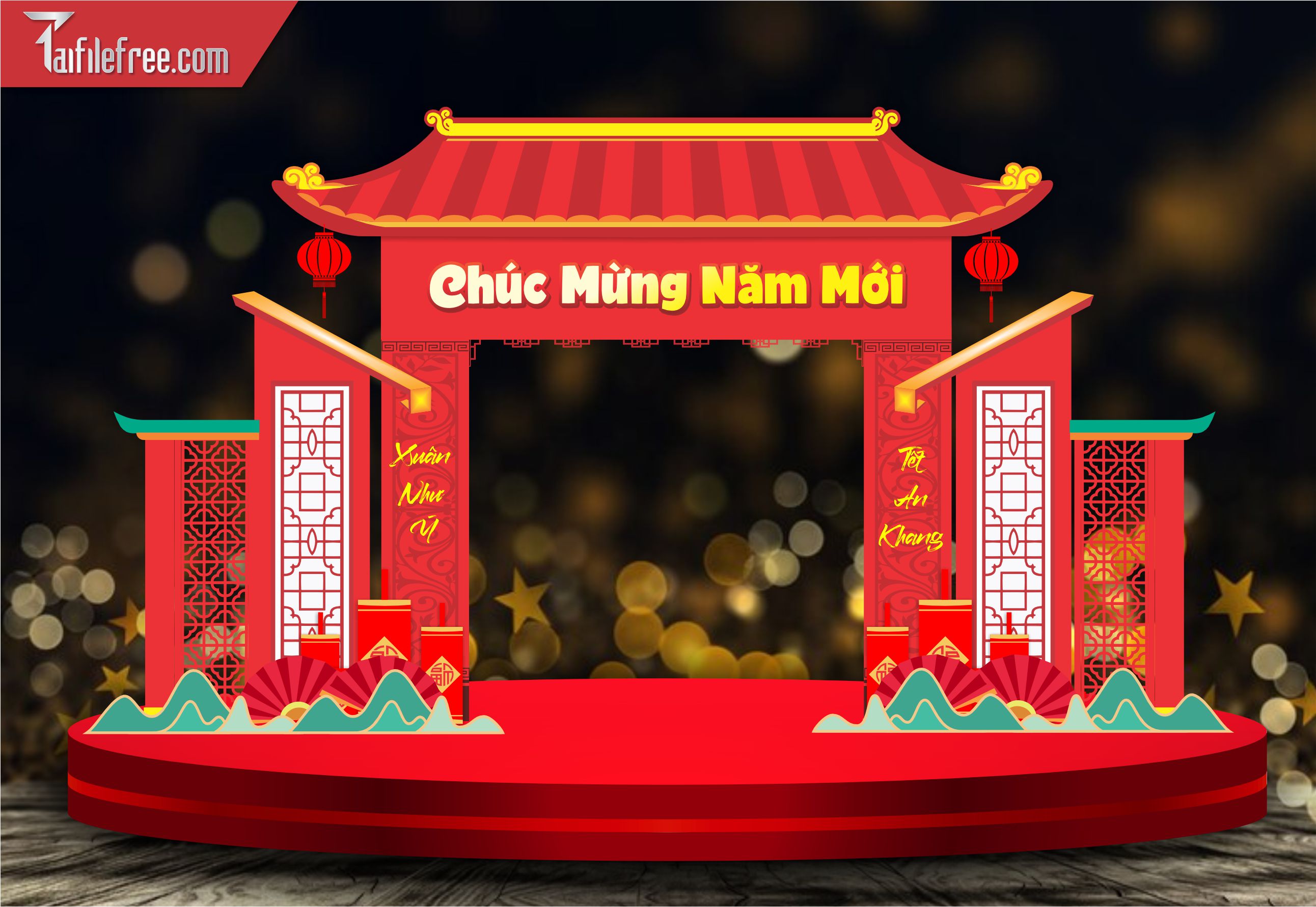 Mẫu Cổng Trang Trí Tết, Chợ Tết, Hội Xuân CT13