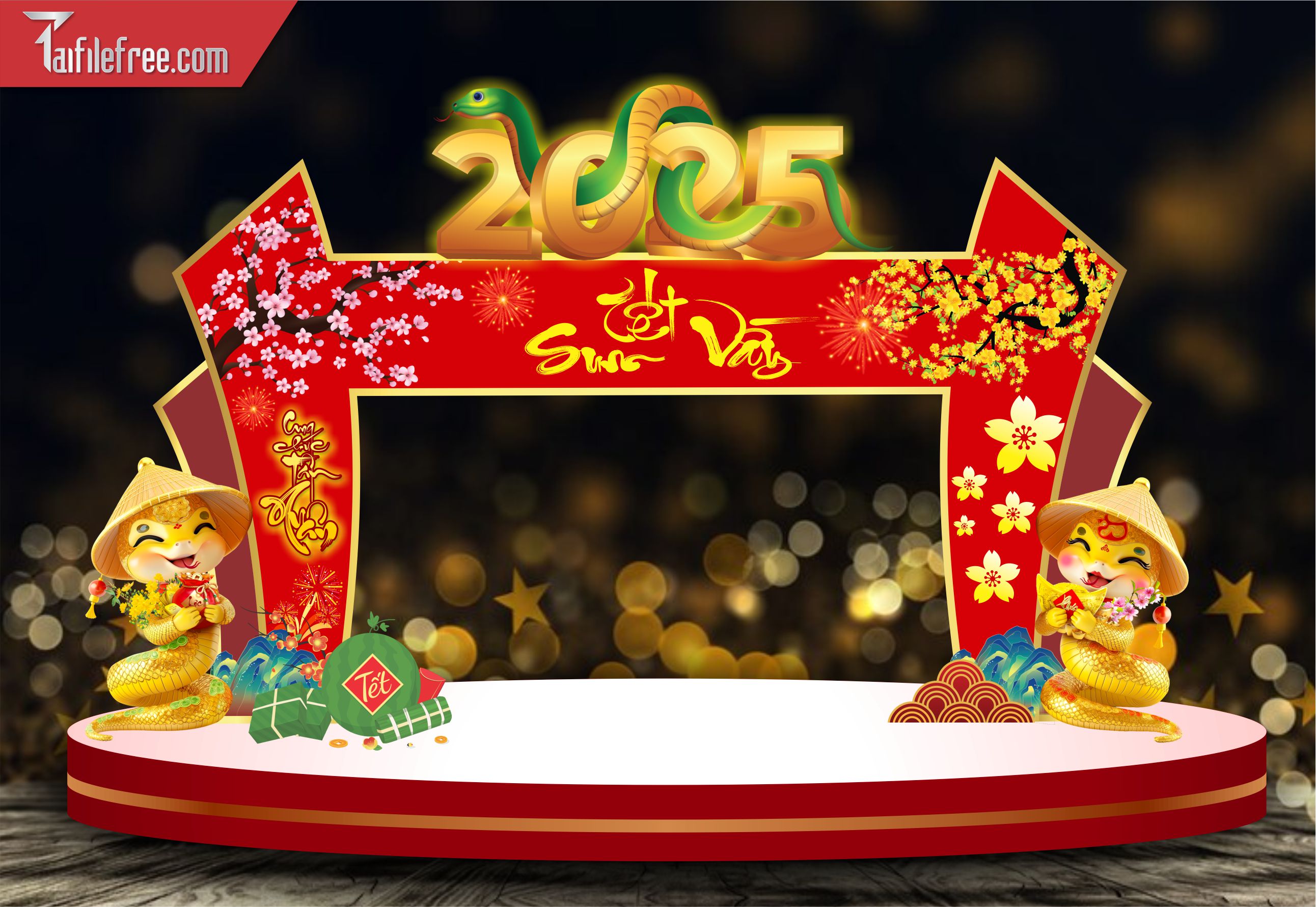 Mẫu Cổng Trang Trí Tết, Chợ Tết, Hội Xuân CT29