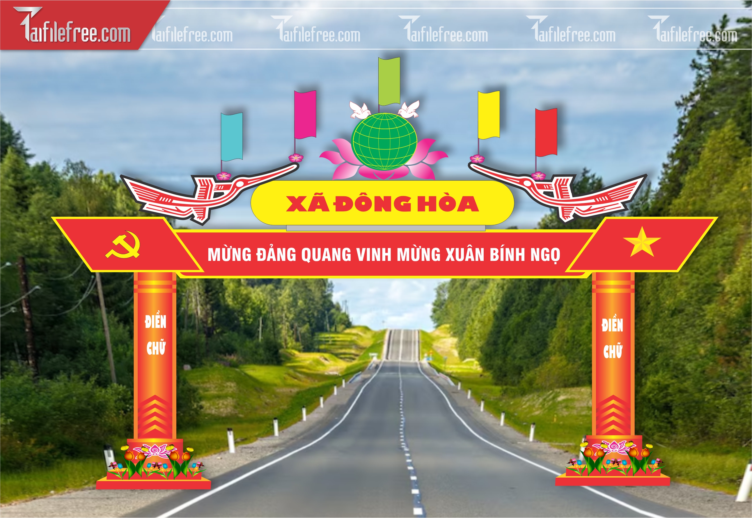 Mẫu Cổng Chào Trang Trí Tết CT34