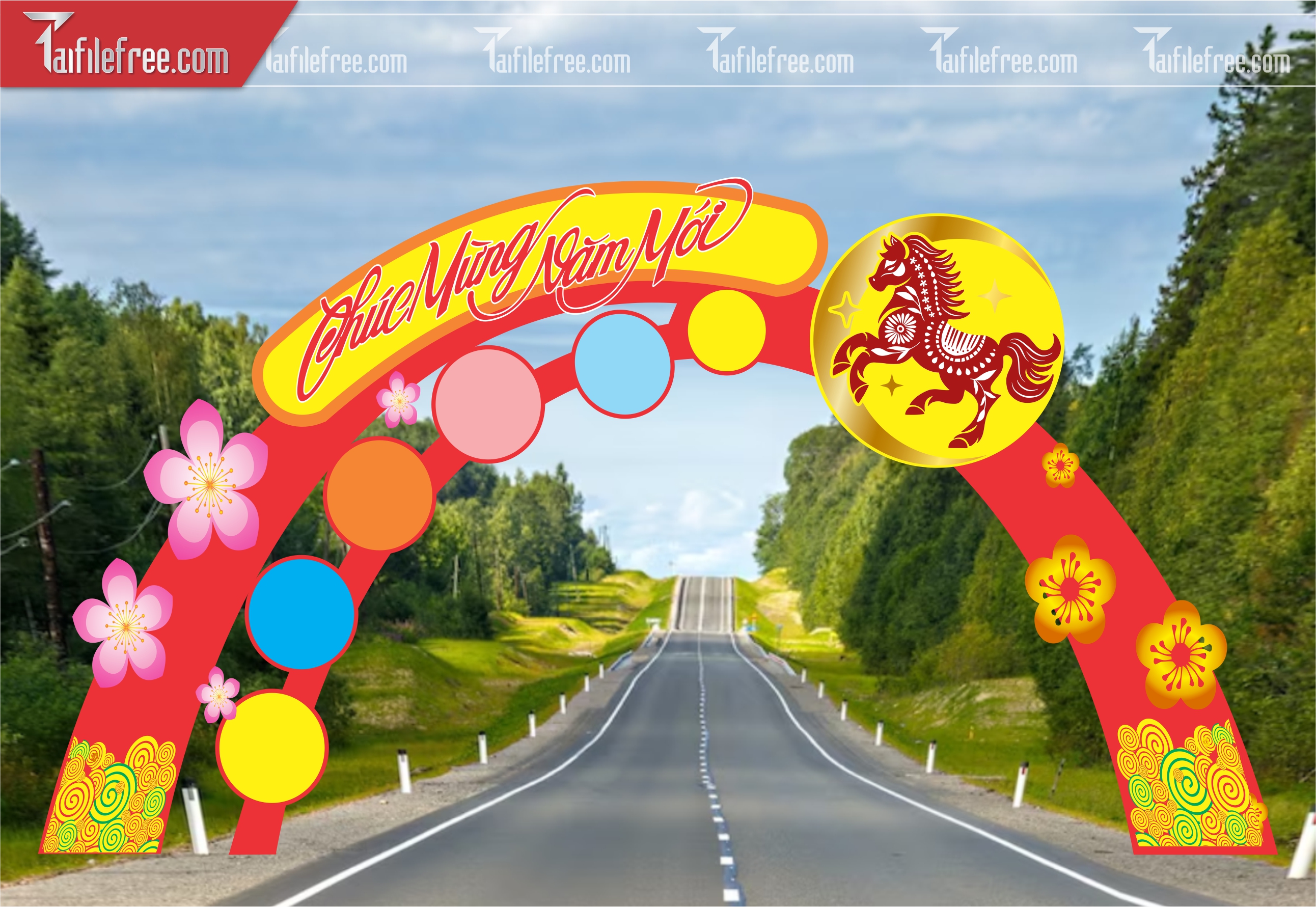 Mẫu Cổng Chào Trang Trí Tết CT37
