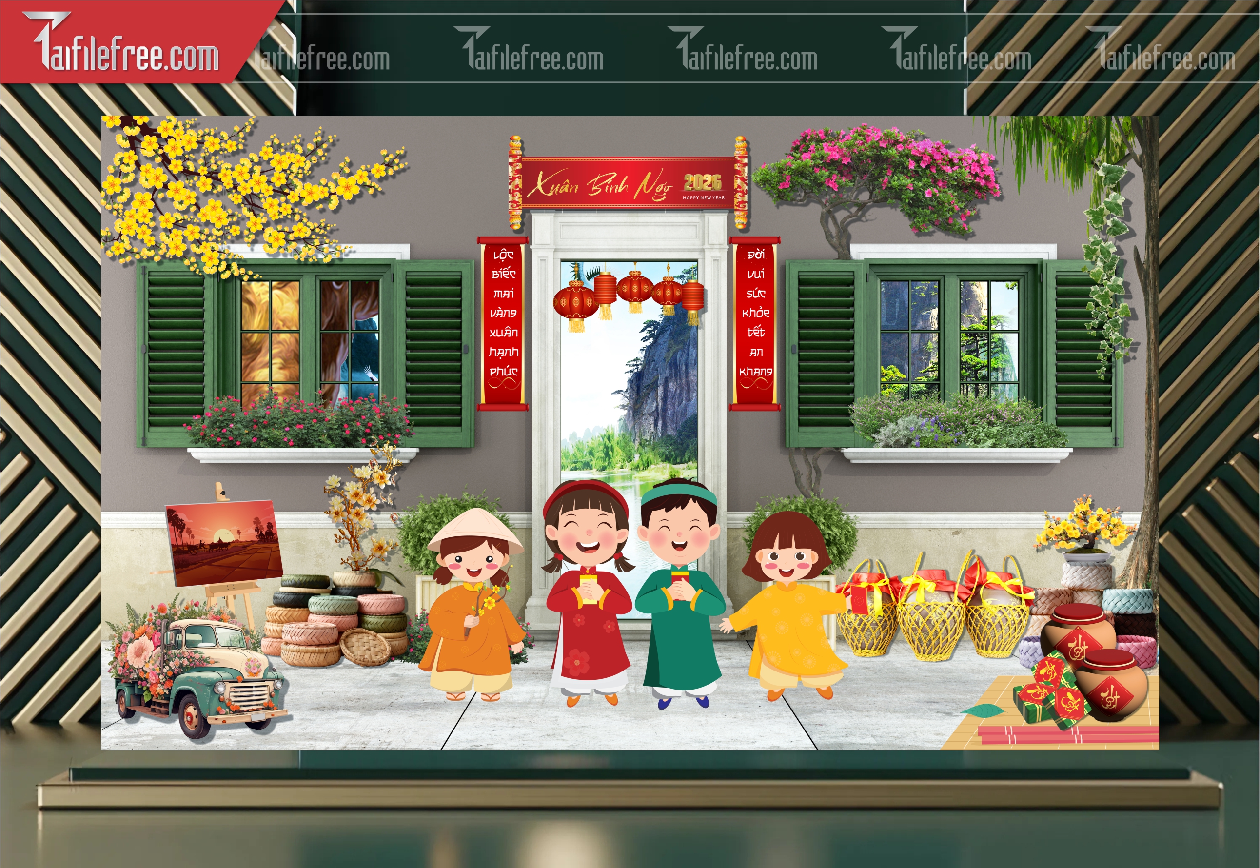 Tiều Cảnh Trang Trí Tết Nguyên Đán CT75