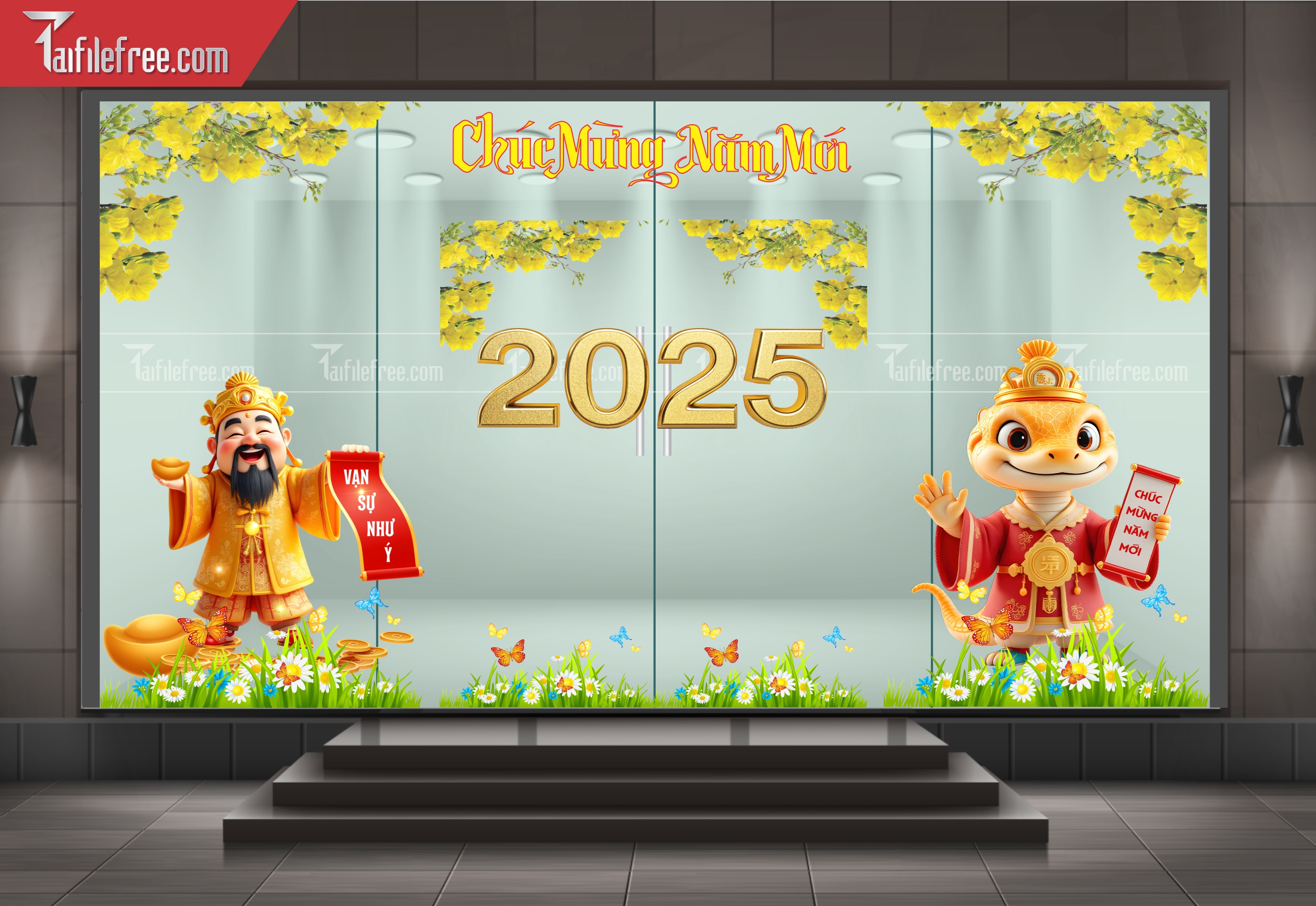 Dcan Dán Cửa Kính Trang Trí Tết DKT20