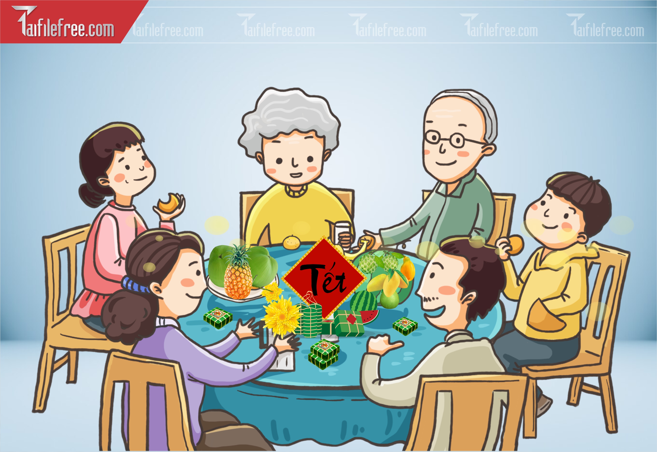 Dữ Liệu, Họa Tiết Tết, Bữa Cơm Gia Đình_DLT14