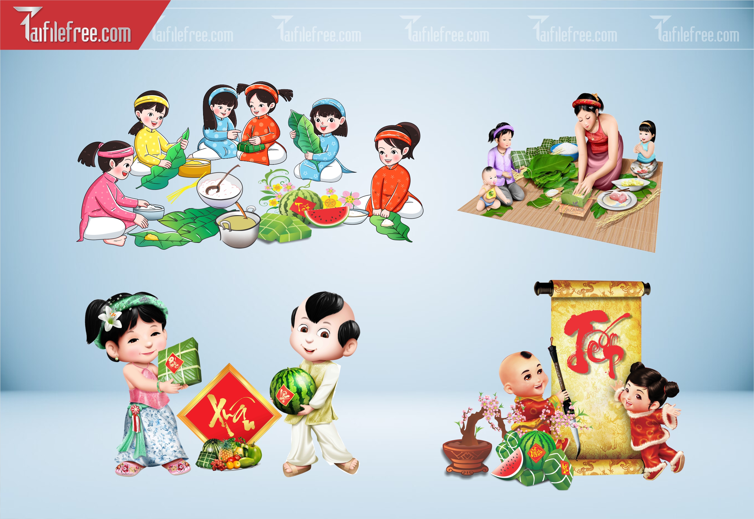 Dữ Liệu, Họa Tiết Tết, Gói Bánh Ngày Tết_DLT19