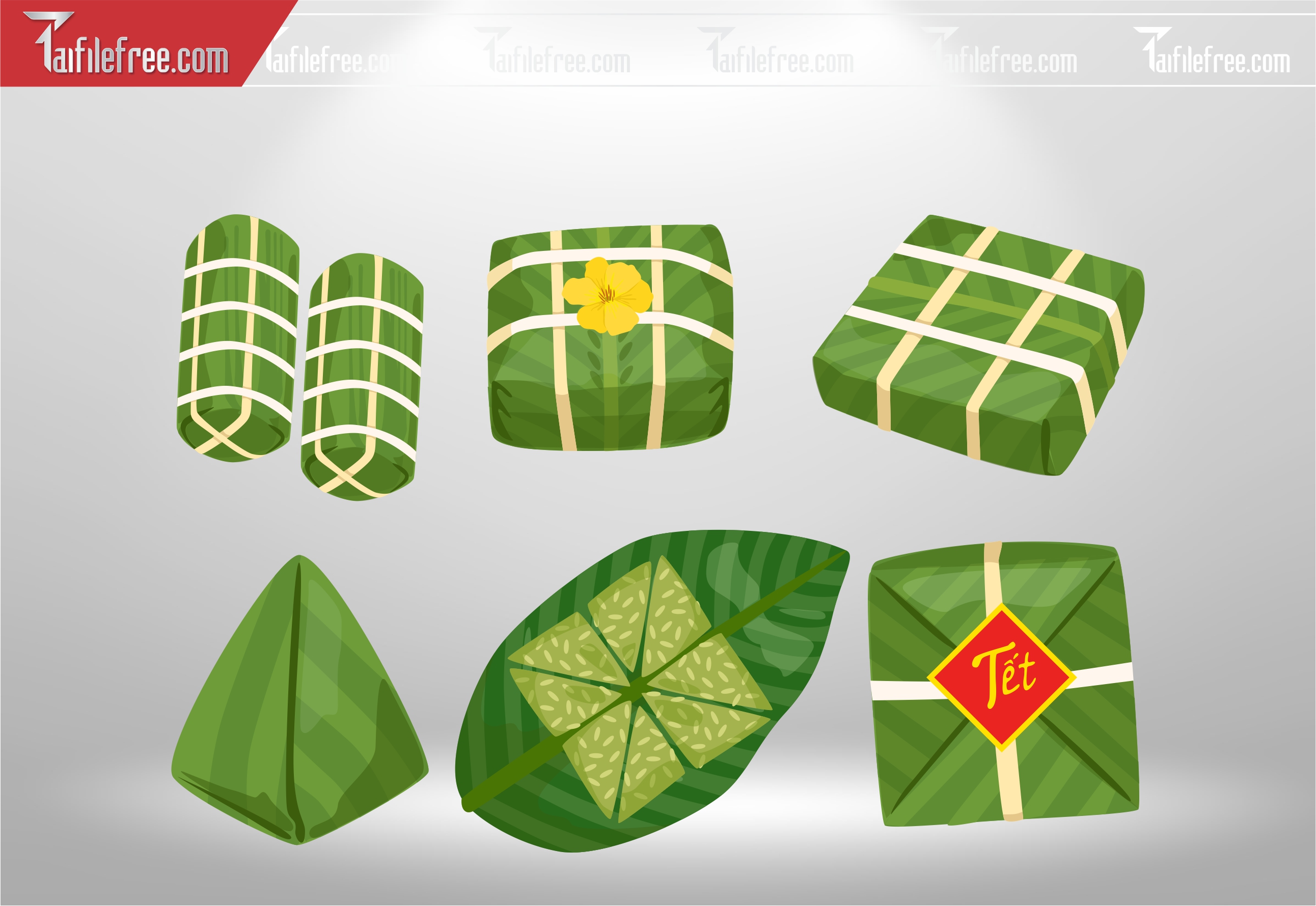 Dữ Liệu, Họa Tiết Tết, Bánh Tét, Bánh Chưng Tết_DLT33