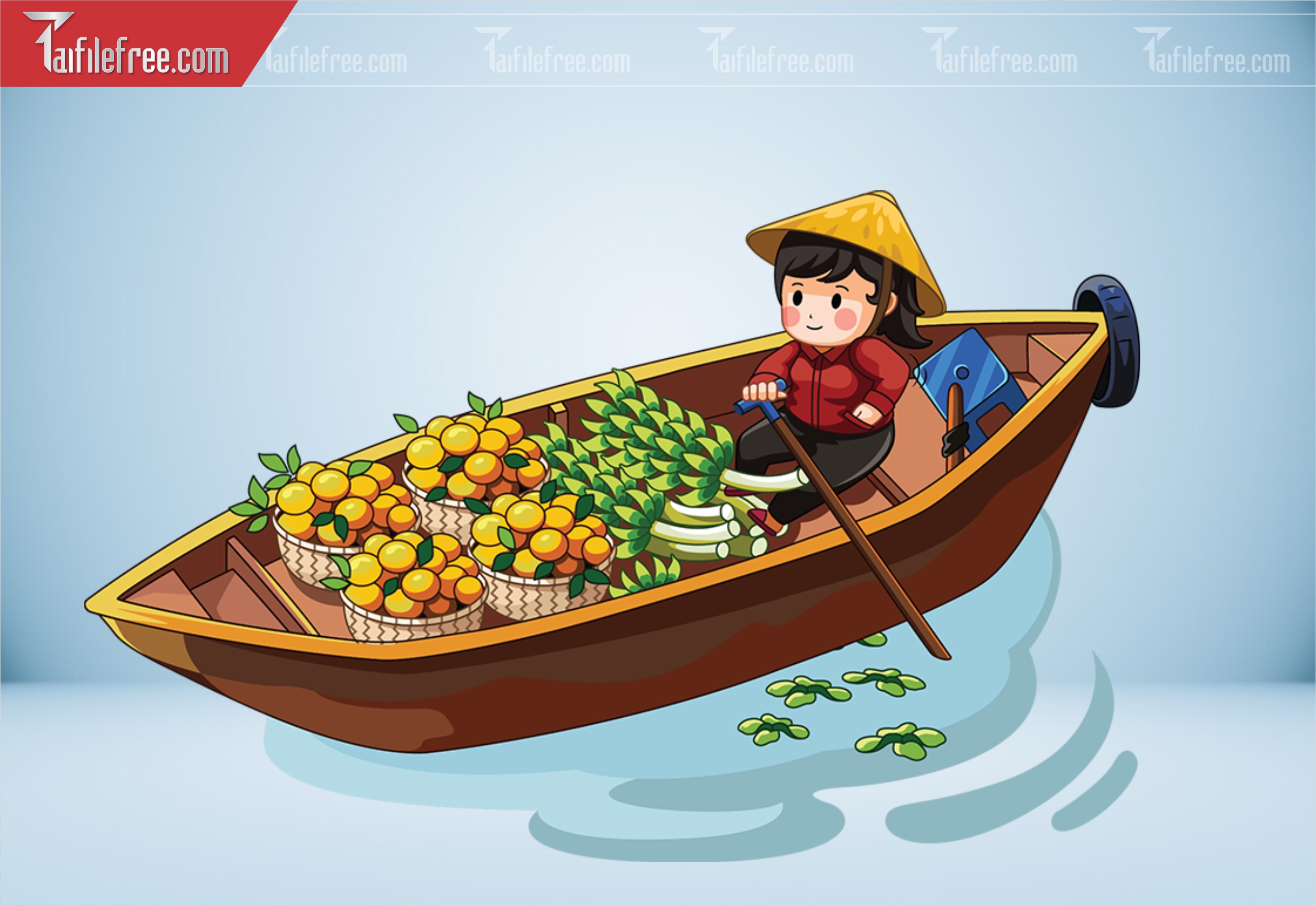 Dữ Liệu, Họa Tiết Tết, Chipi Chèo Thuyền_DLT82