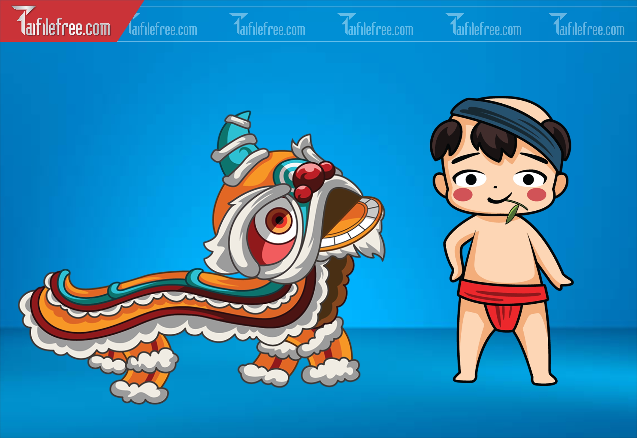 Dữ Liệu, Họa Tiết Tết, Chipi Và Lân_DLT87