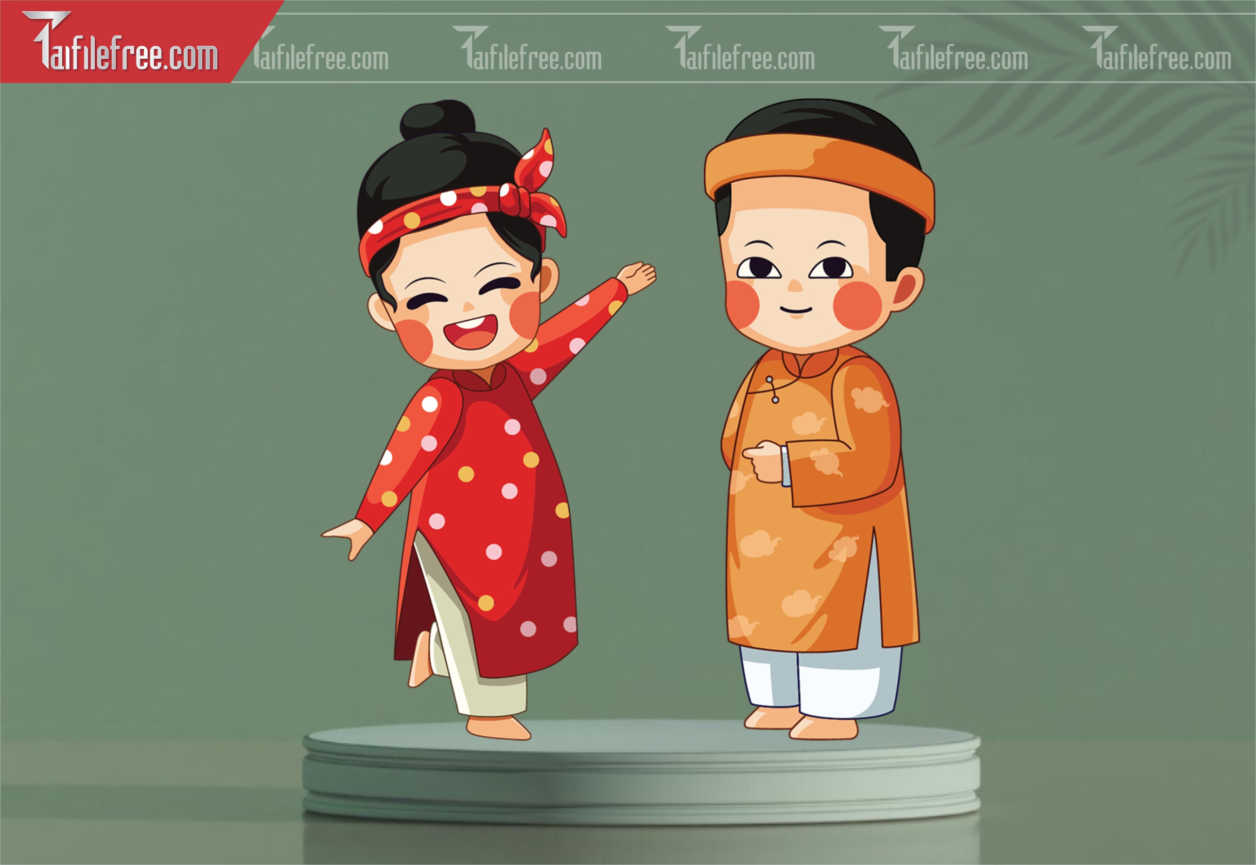 Dữ Liệu, Họa Tiết Tết, Chipi Áo Dài Truyền Thống Việt Nam_DLT93