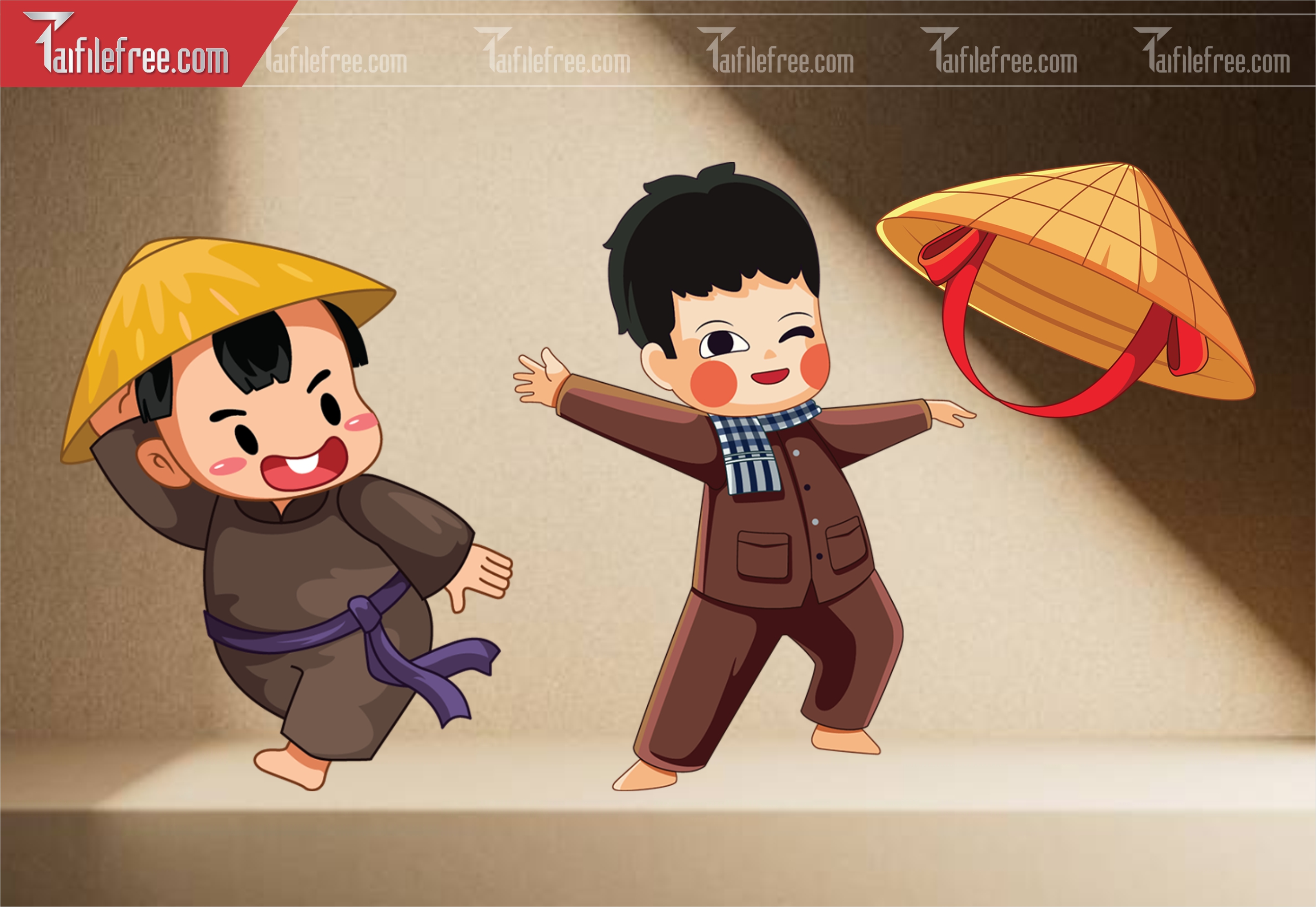 Dữ Liệu, Họa Tiết Tết, Chipi Áo Bà Ba Nâu Việt Nam_DLT94