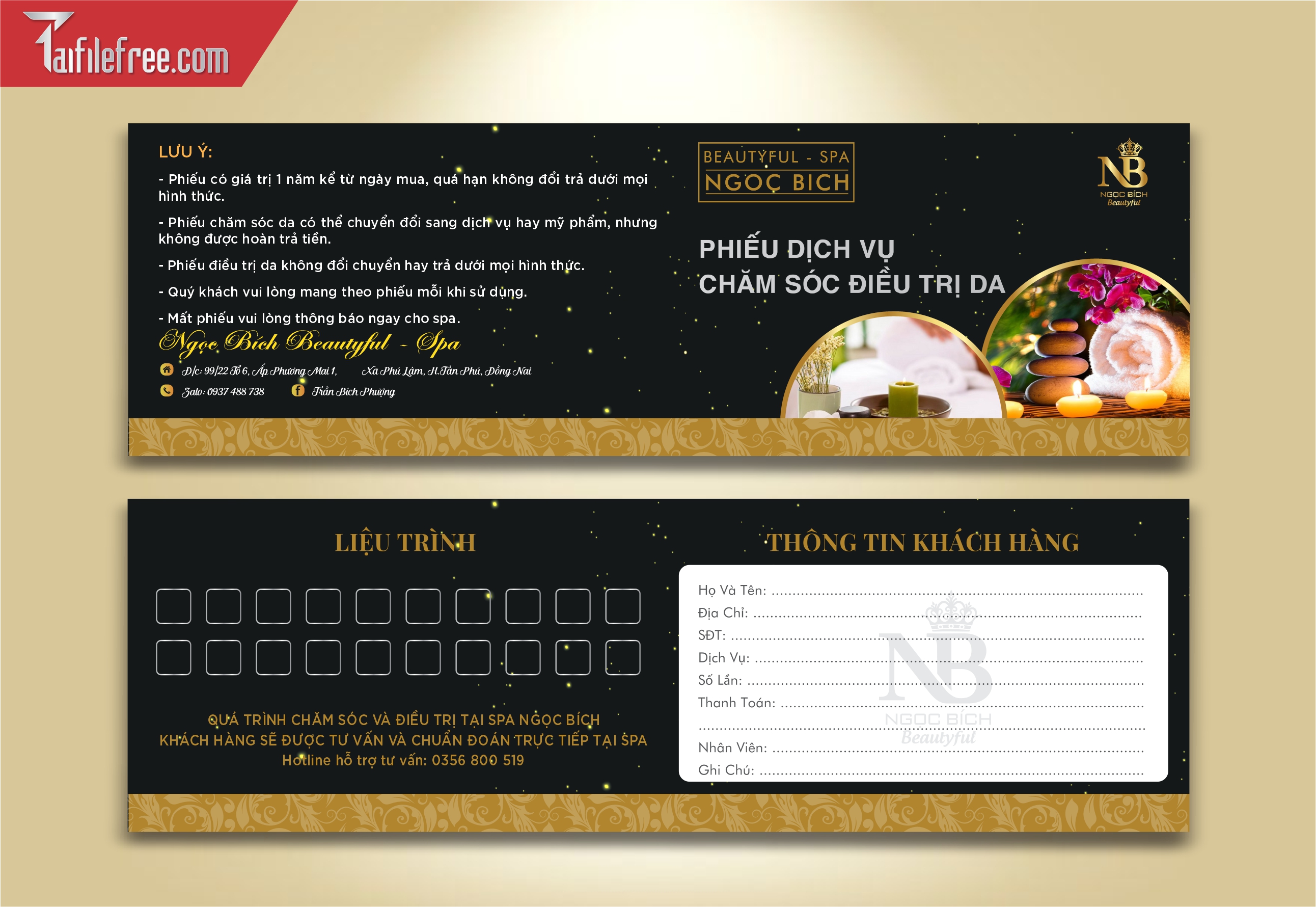 Thẻ Liệu Trình Spa_DT112