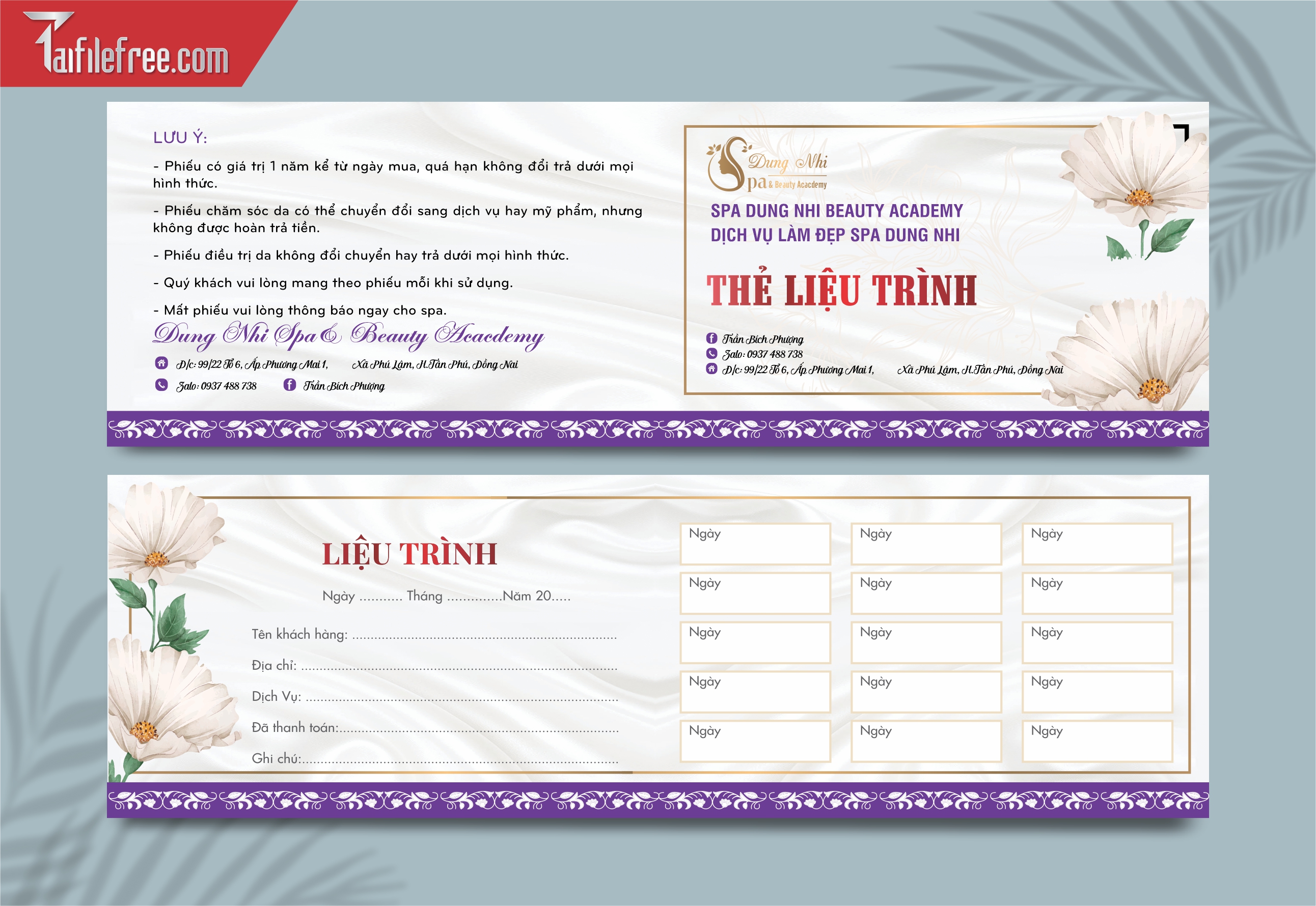 Thẻ Liệu Trình Spa_DT114