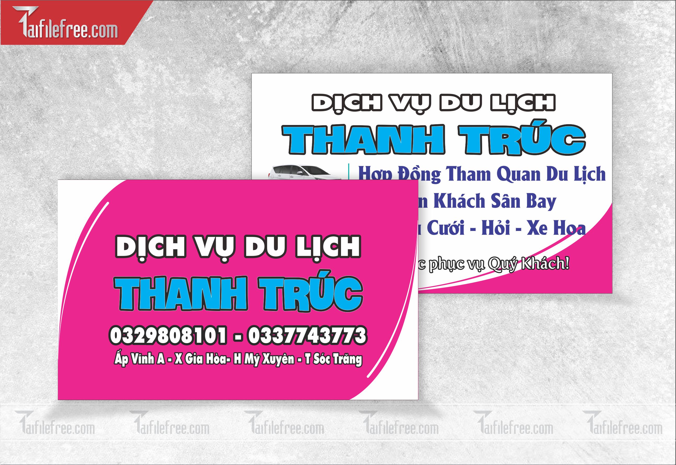 Danh thiếp, name card dịch vụ du lịch_DT30