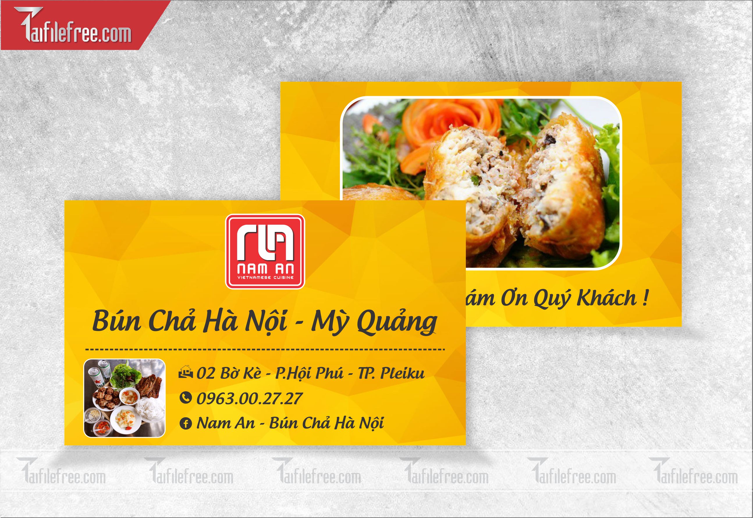 Danh thiếp, name card bún chả_DT48