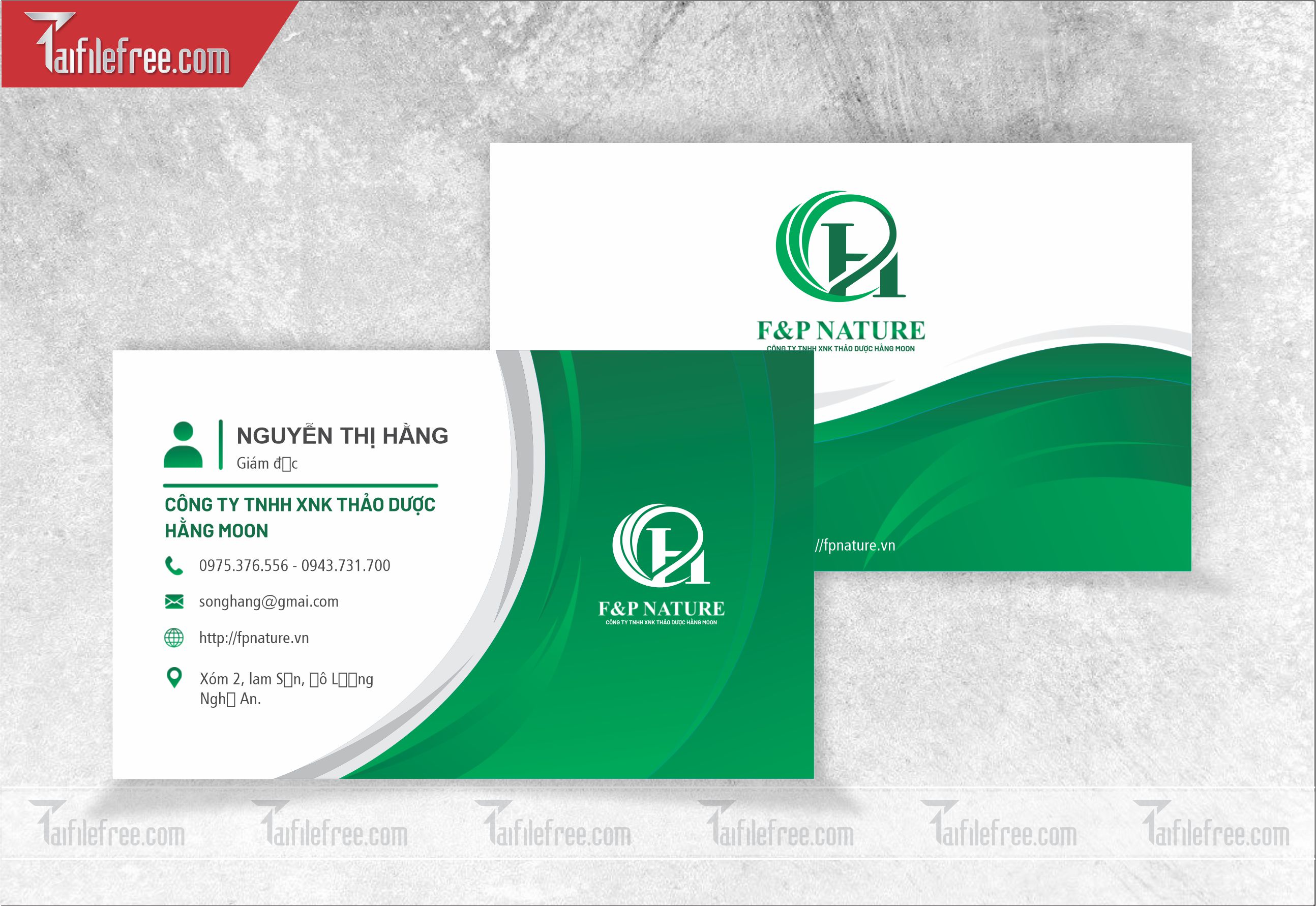 Danh thiếp, name card công ty thảo dược_DT57