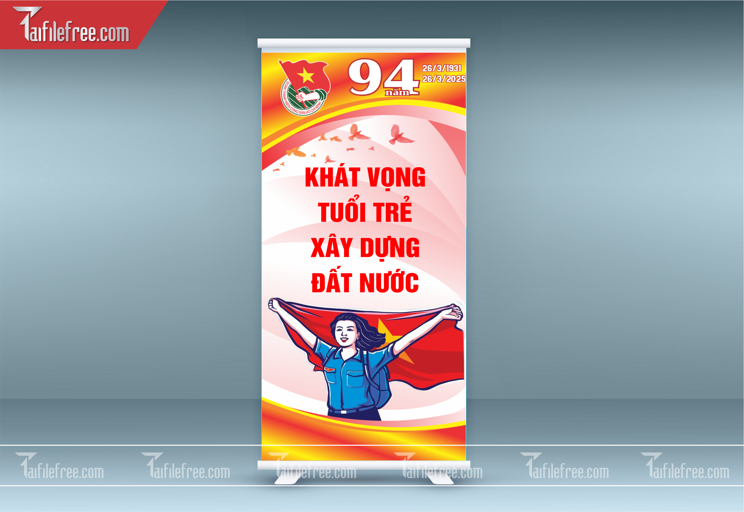 Mẫu Poster, Banner, Standee Ngày Thành lập Đoàn TNCSHCM 26/3_DTN04