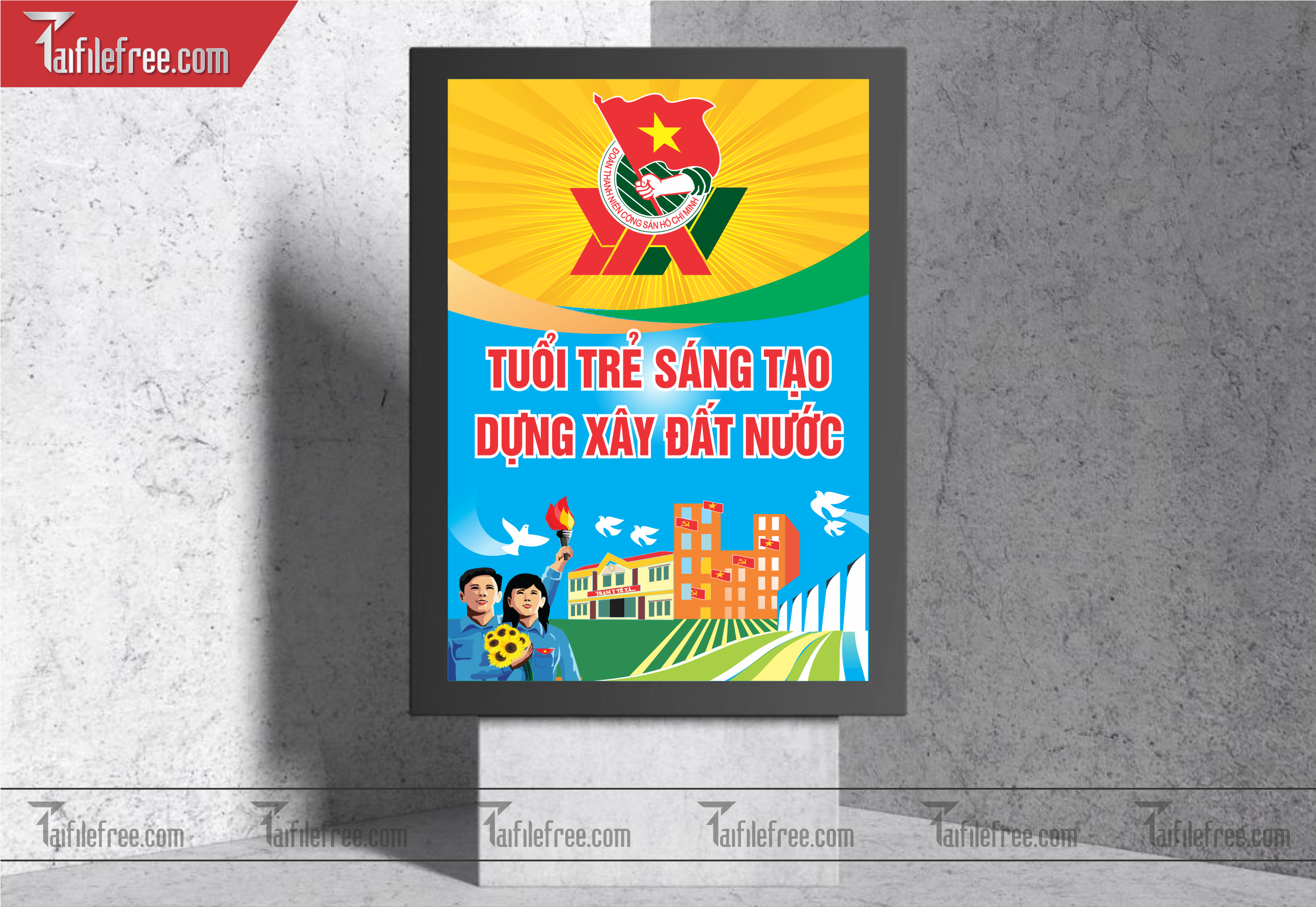 Mẫu Poster, Banner, Standee Ngày Thành lập Đoàn TNCSHCM 26/3_DTN34