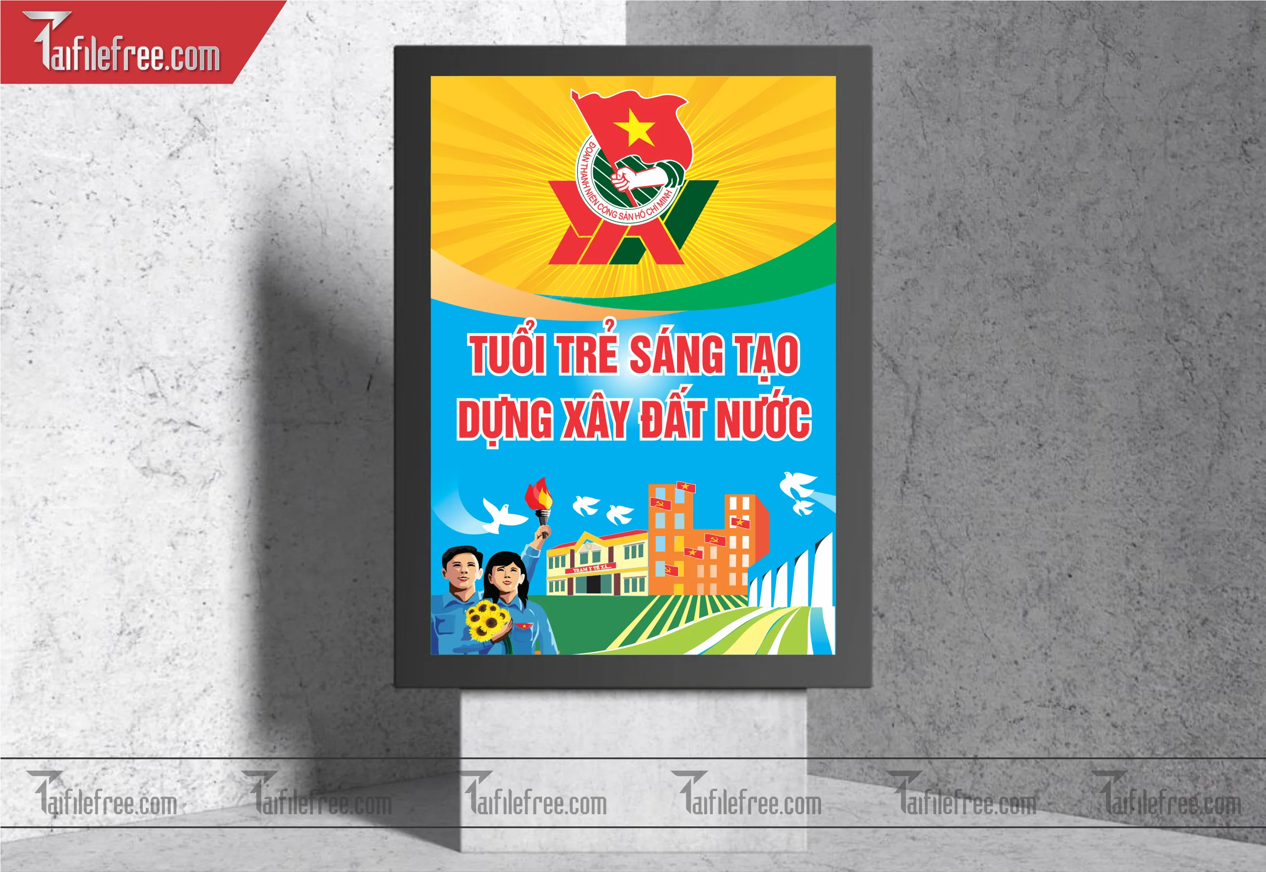 Mẫu Poster, Banner, Standee Ngày Thành lập Đoàn TNCSHCM 26/3_DTN34