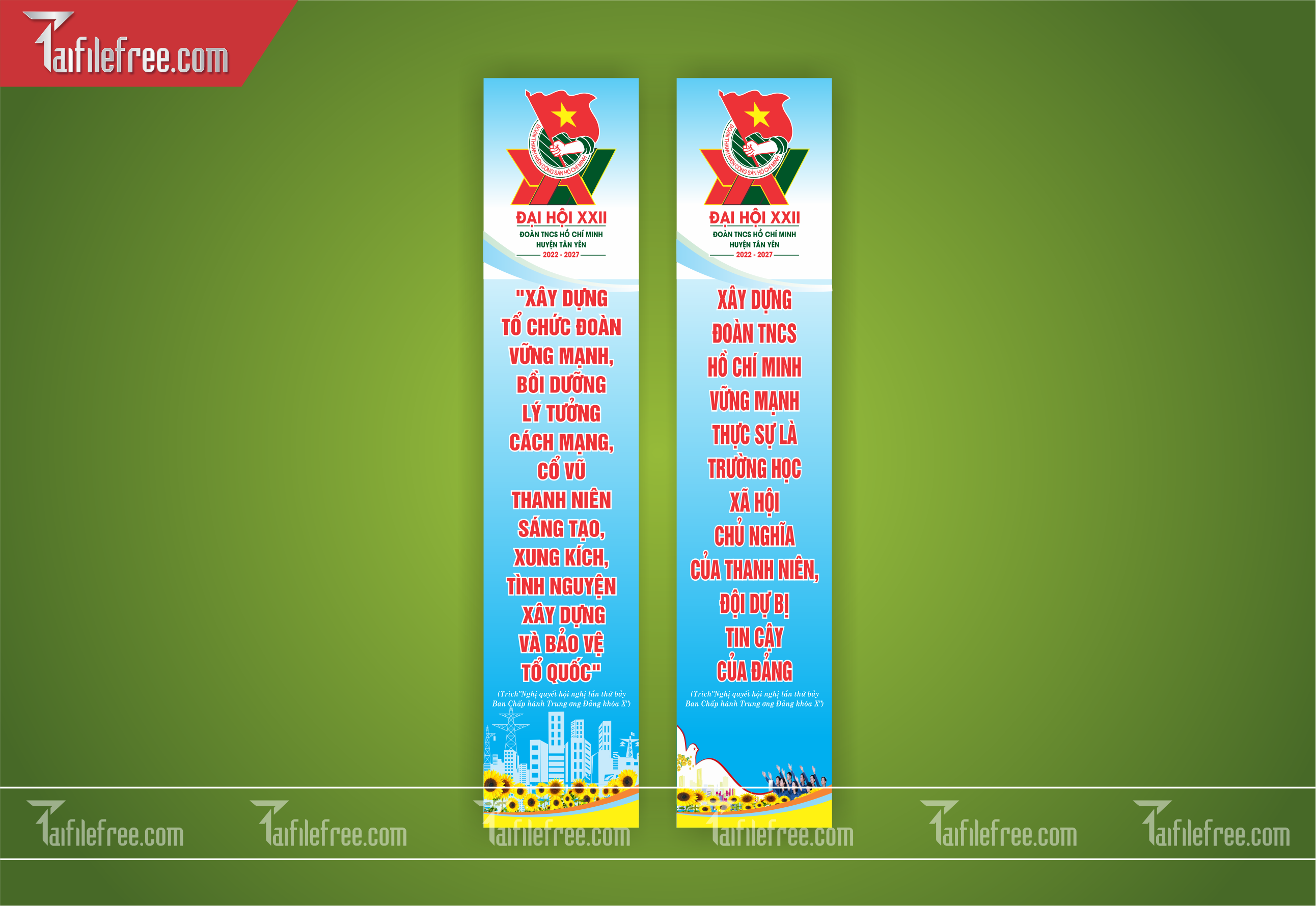 Mẫu Poster, Banner, Standee Ngày Thành lập Đoàn TNCSHCM 26/3_DTN40
