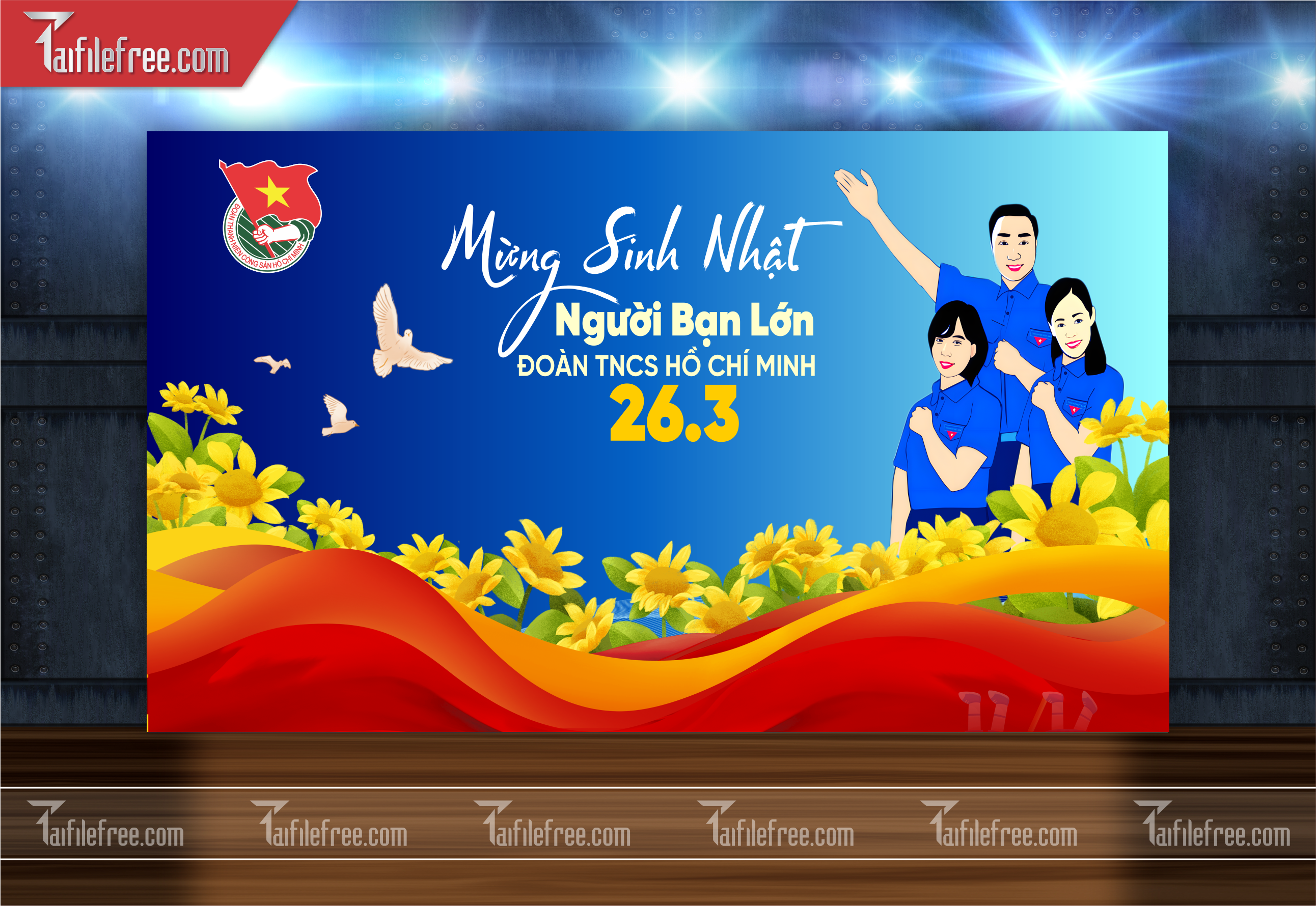 Mẫu Poster, Banner, Standee Ngày Thành lập Đoàn TNCSHCM 26/3_DTN46