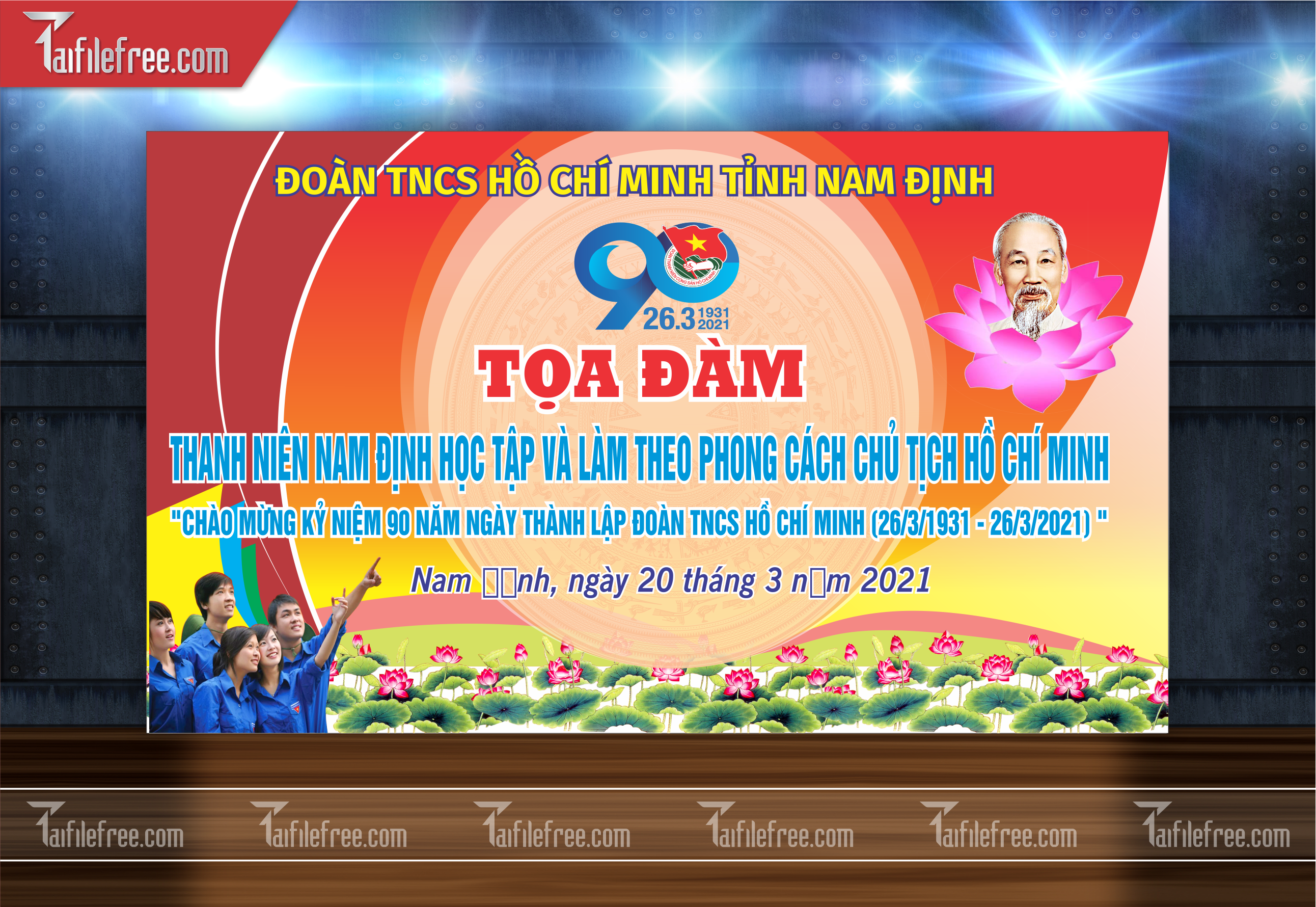 Mẫu Poster, Banner, Standee Ngày Thành lập Đoàn TNCSHCM 26/3_DTN49