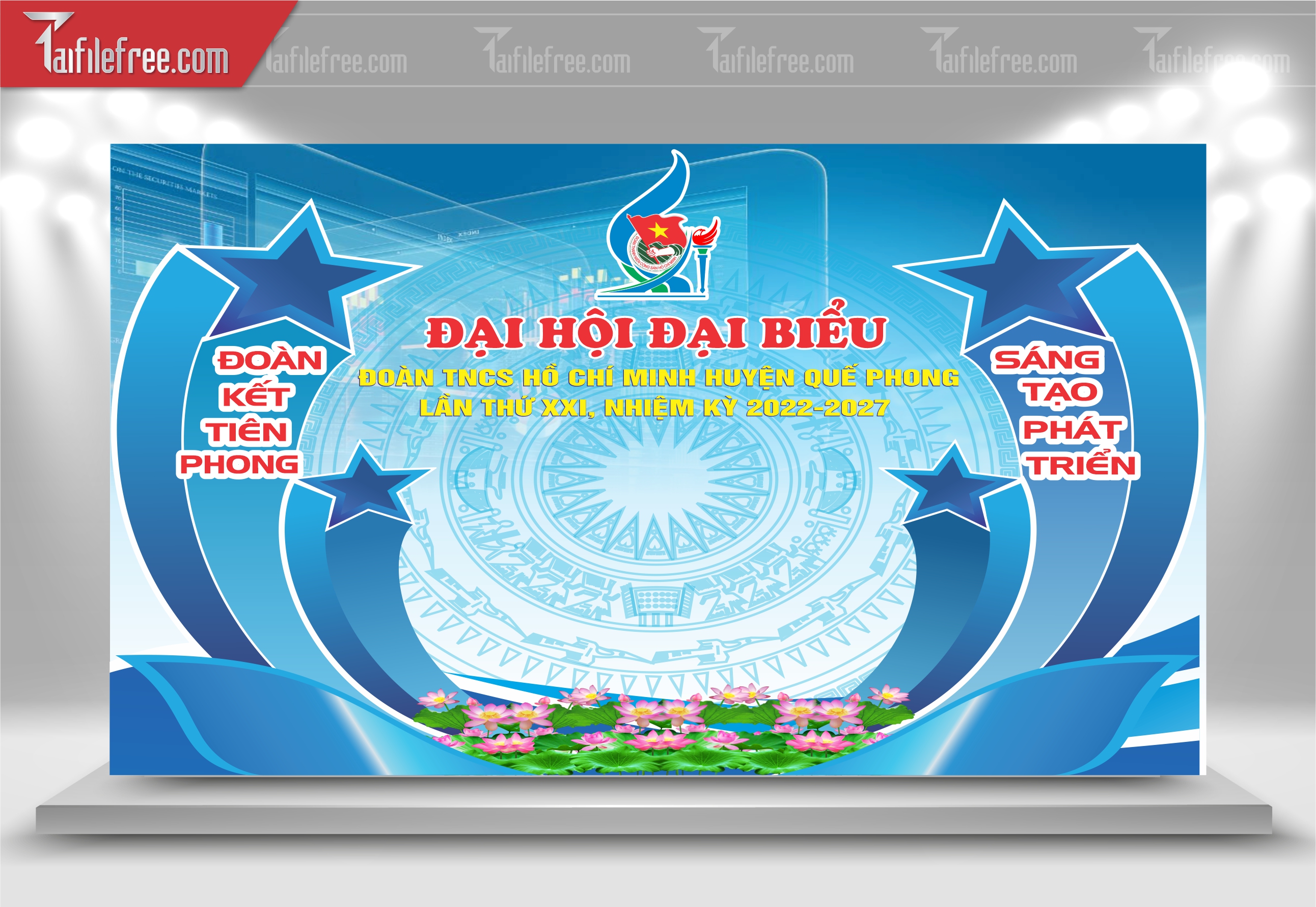 Background Sân Khấu Đại Hội Đại Biểu Thanh Niên_DTN80
