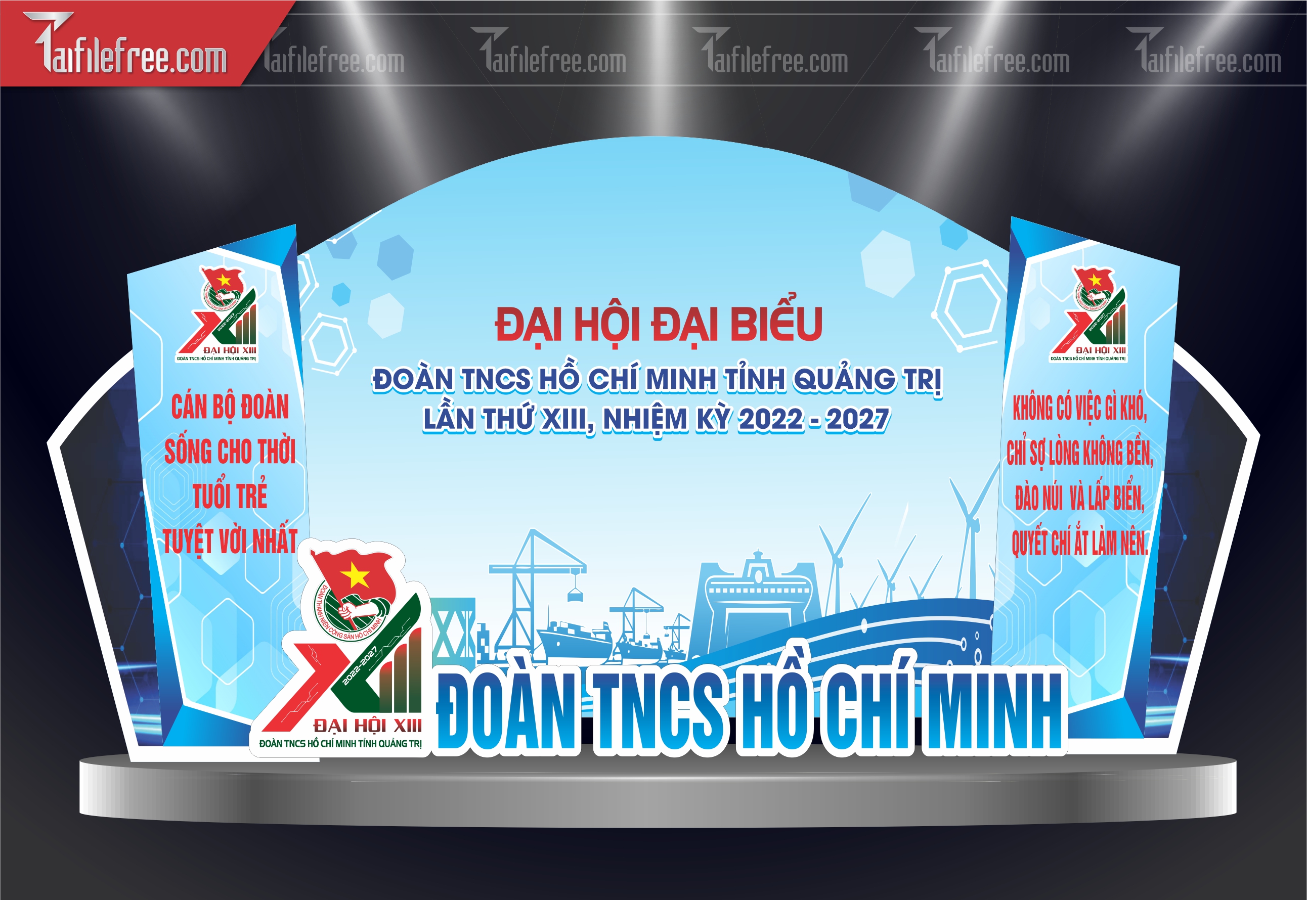 Background Sân Khấu Đại Hội Đại Biểu Đoàn Thanh Niên_DTN85