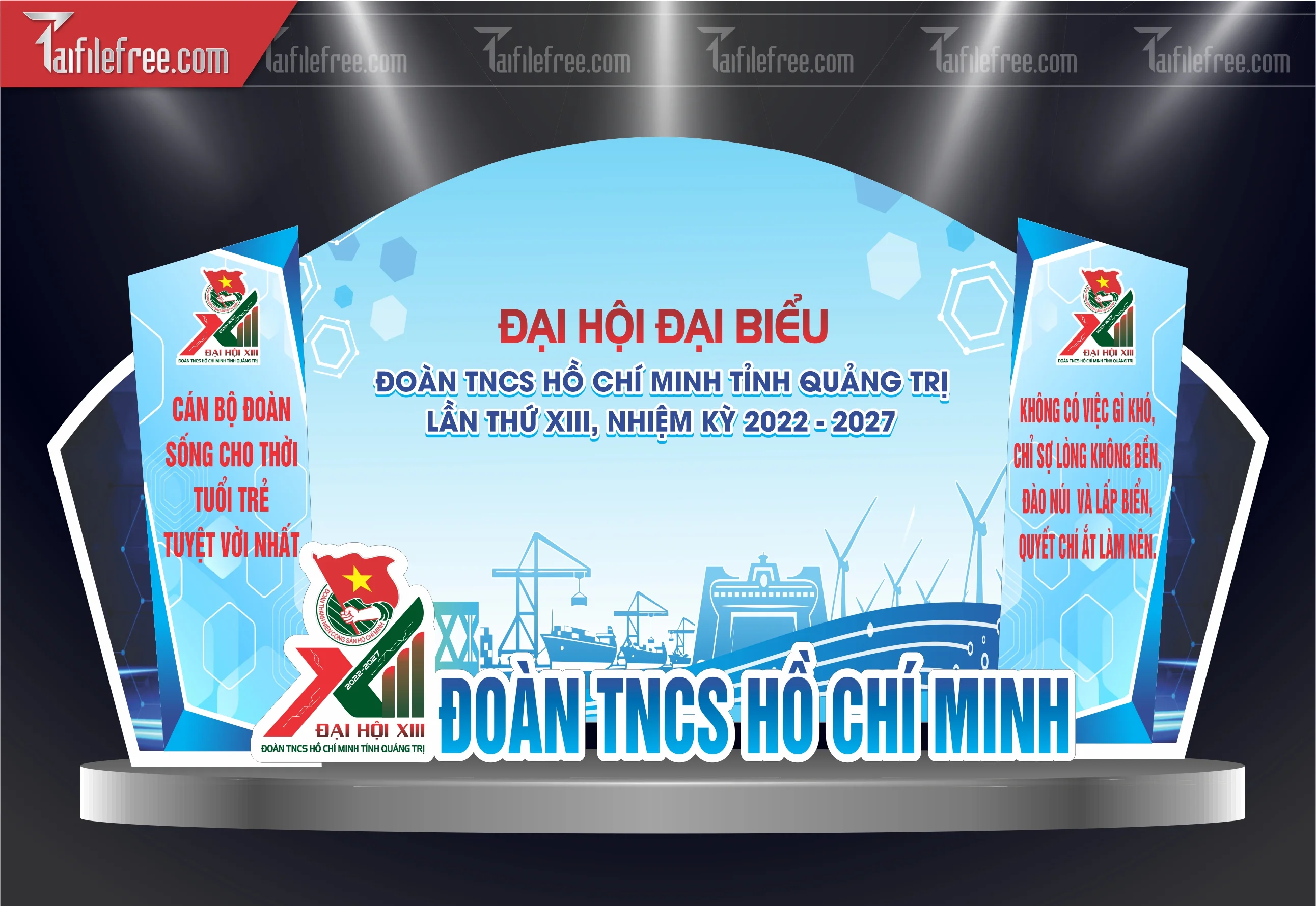 Background Sân Khấu Đại Hội Đại Biểu Đoàn Thanh Niên_DTN85