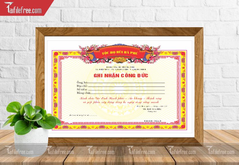 Giấy Ghi Nhận Công Đức_GK03