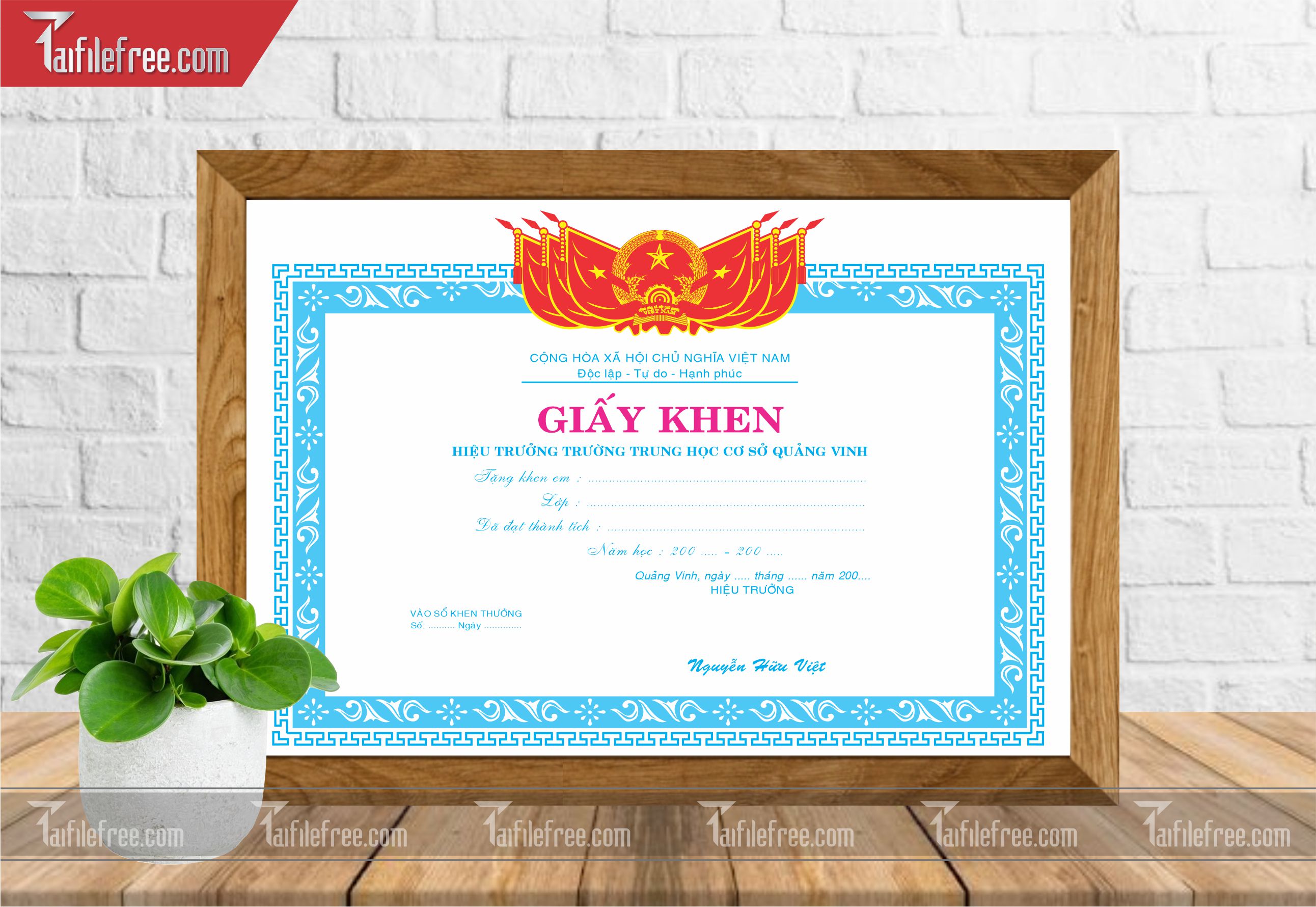 Giấy Khen Nhà Trường_GK07