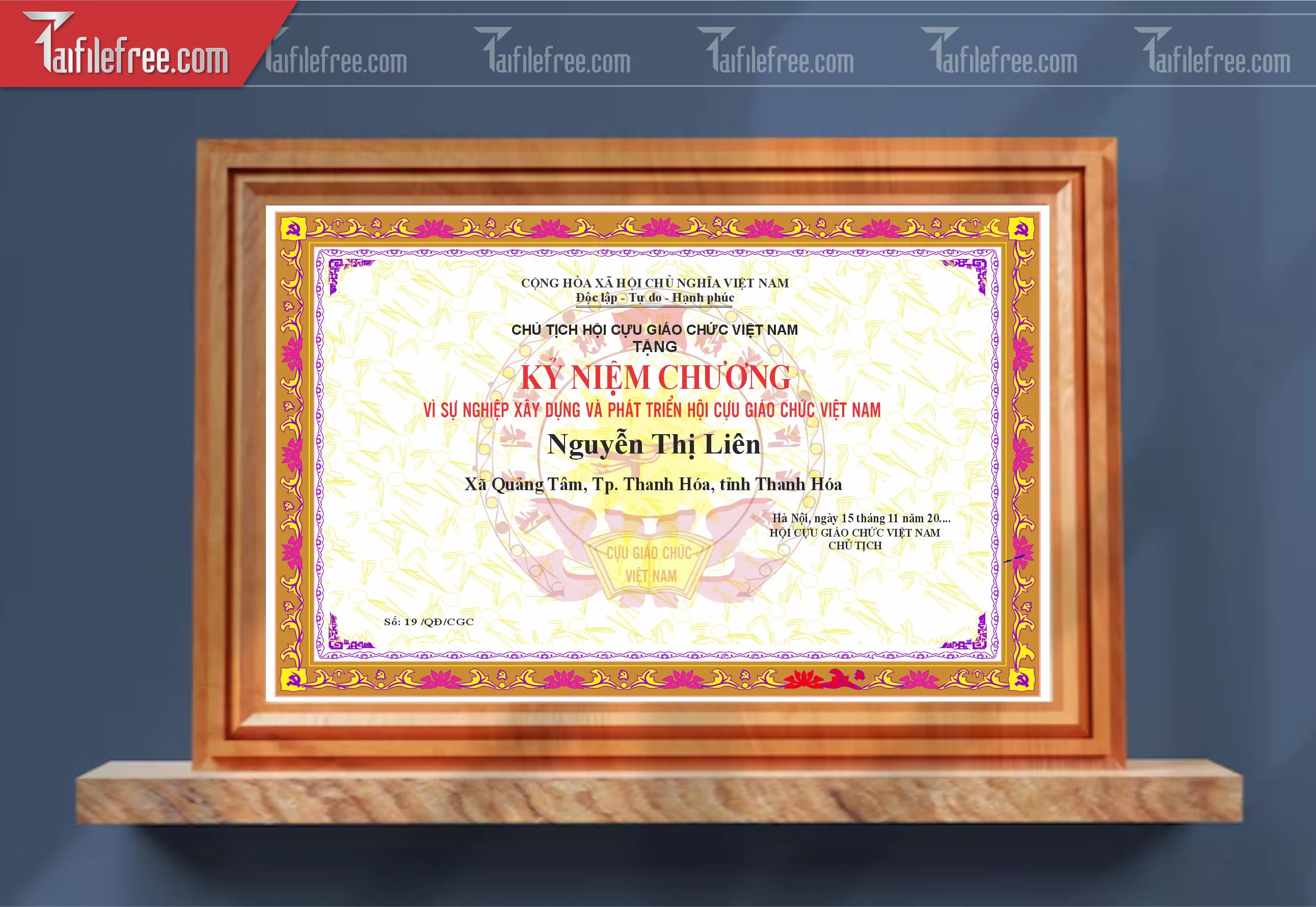 Giấy Khen Trường Học, Kỷ Niệm Chương Giáo Chức_GK119
