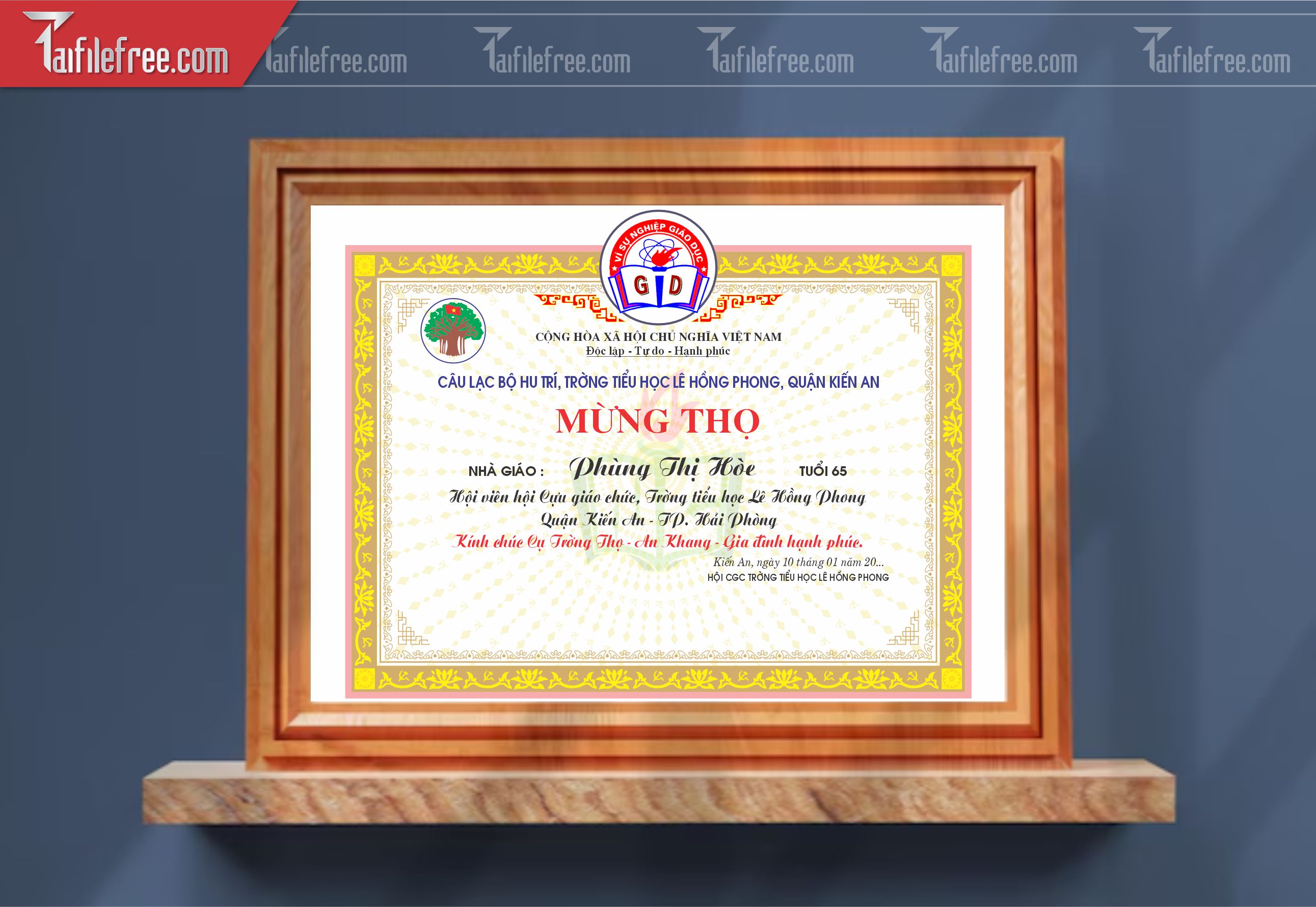 Giấy Mừng Thọ Đẹp_GK127