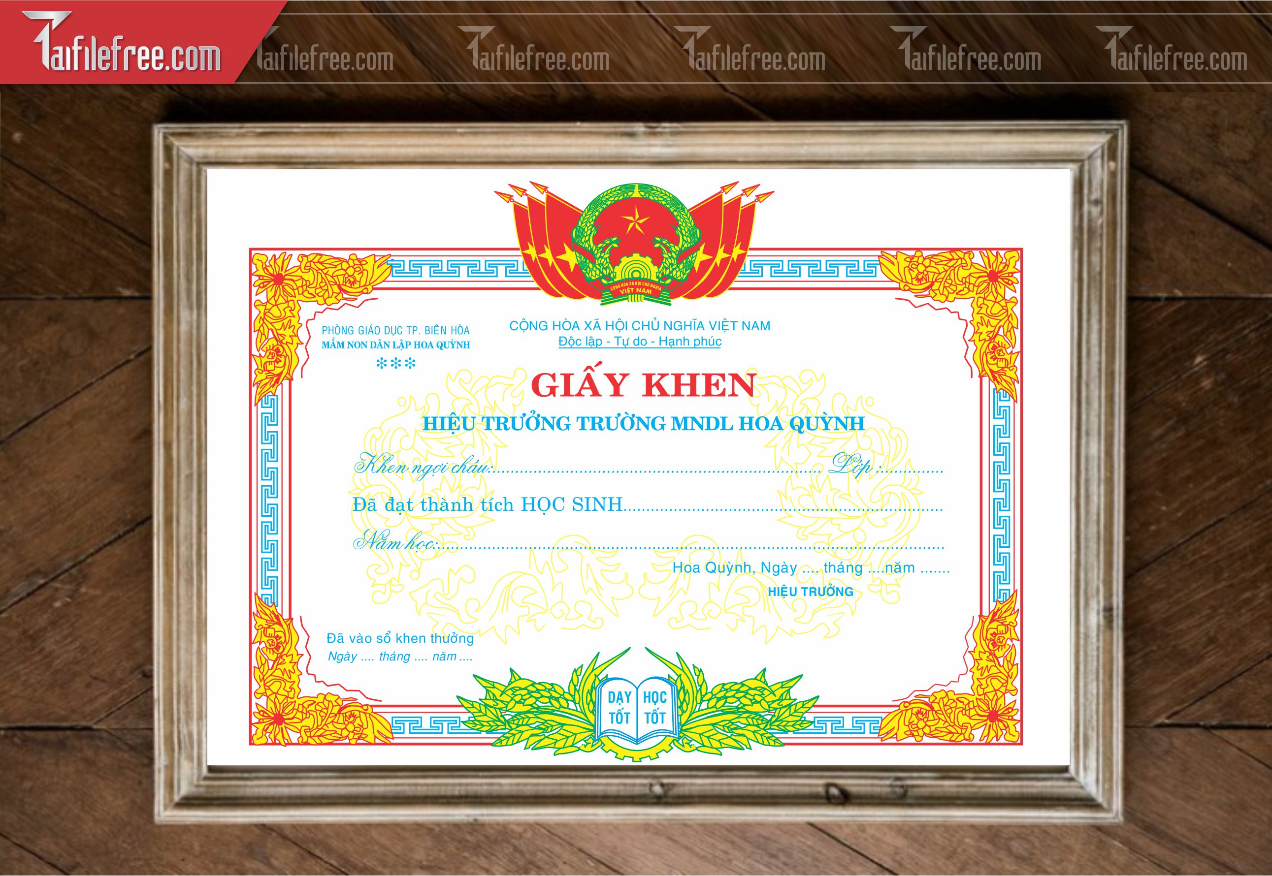 Giấy Khen Trường Học Đẹp_GK131