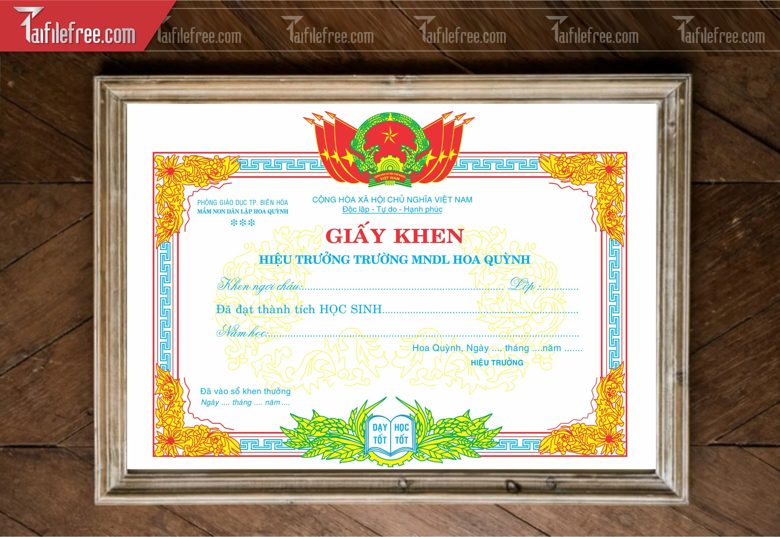 Giấy Khen Trường Học Đẹp_GK131