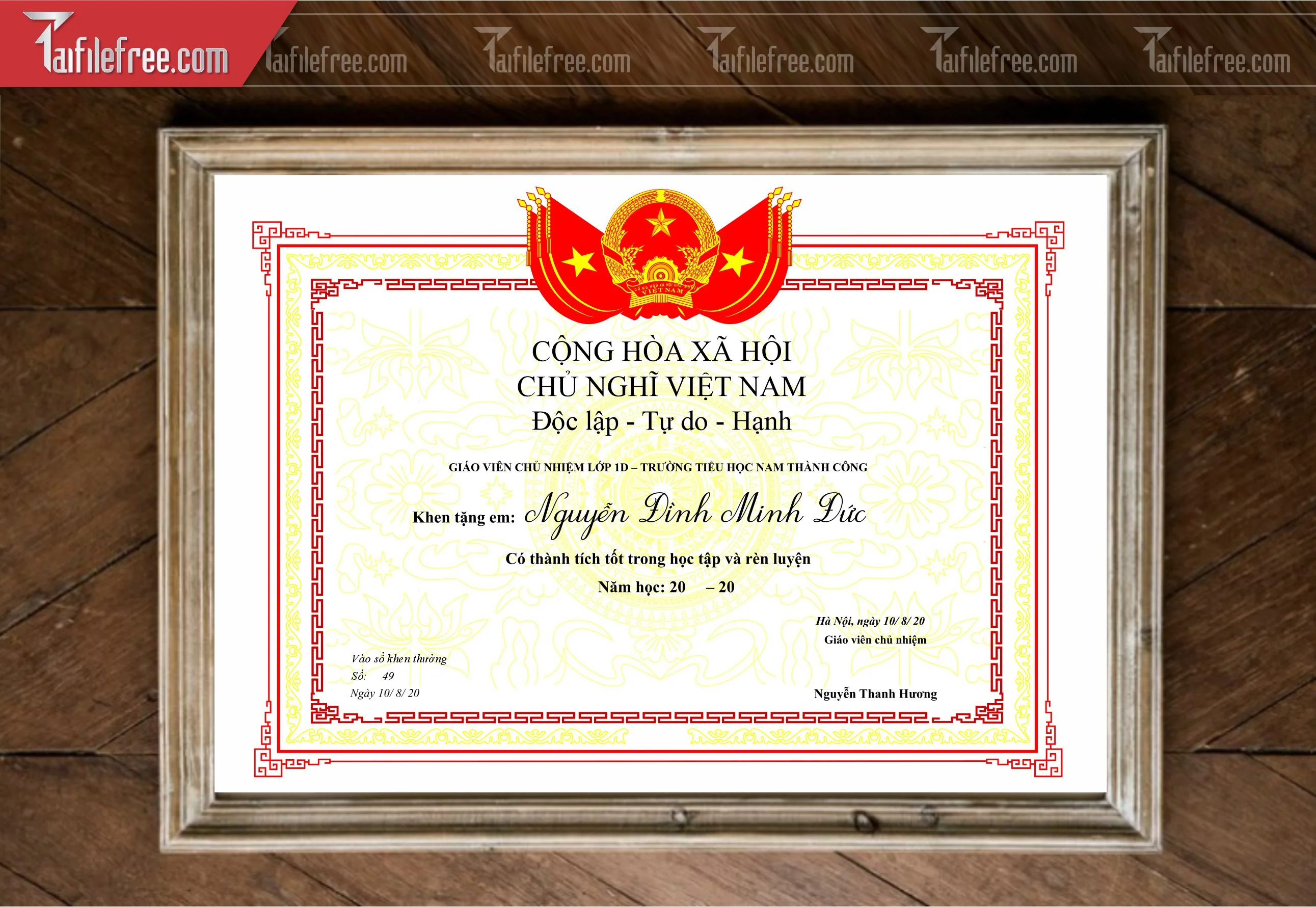 Giấy Khen Trường Học Đẹp_GK132