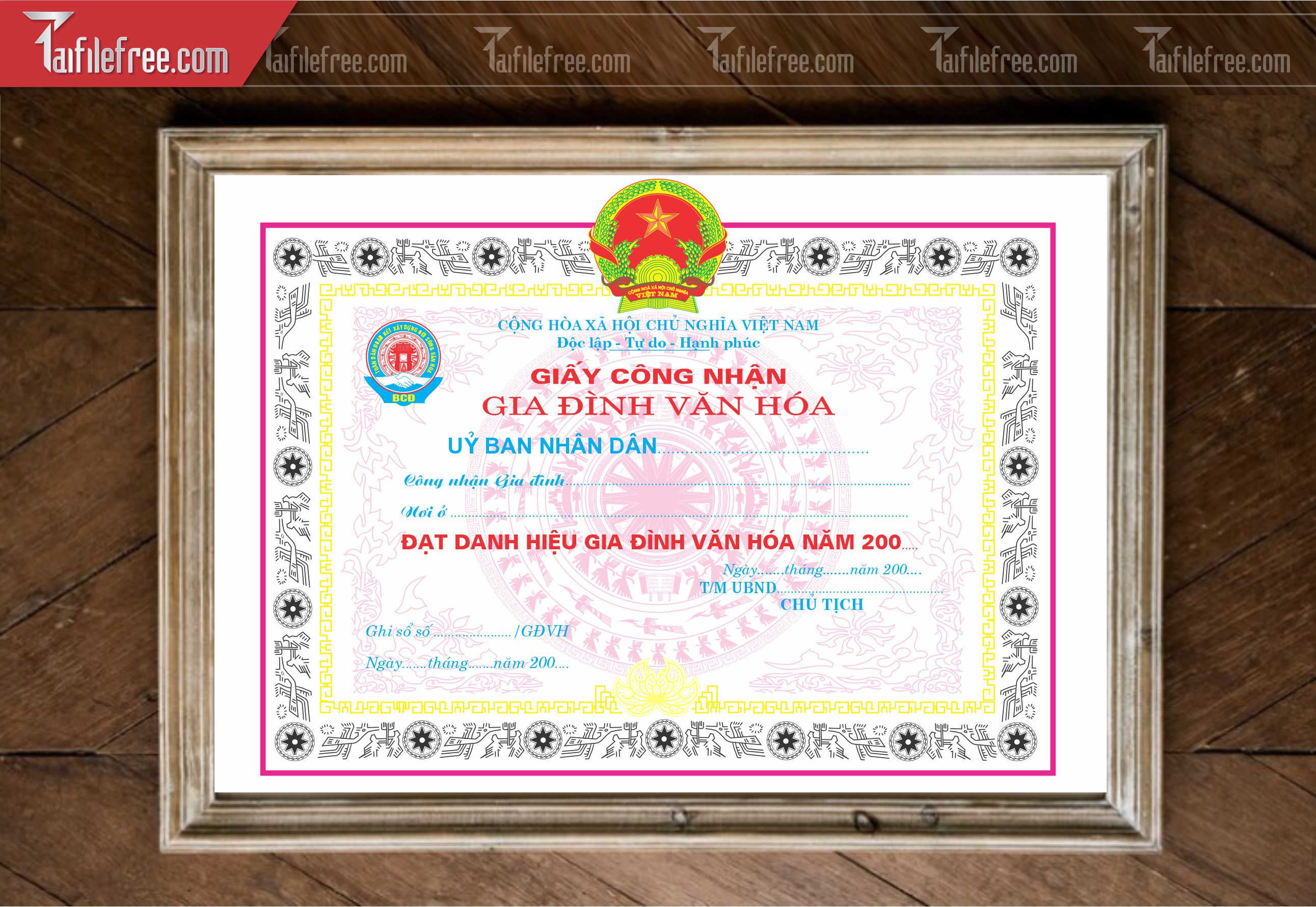 Giấy Công Nhận Gia Đình Văn Hóa_GK146