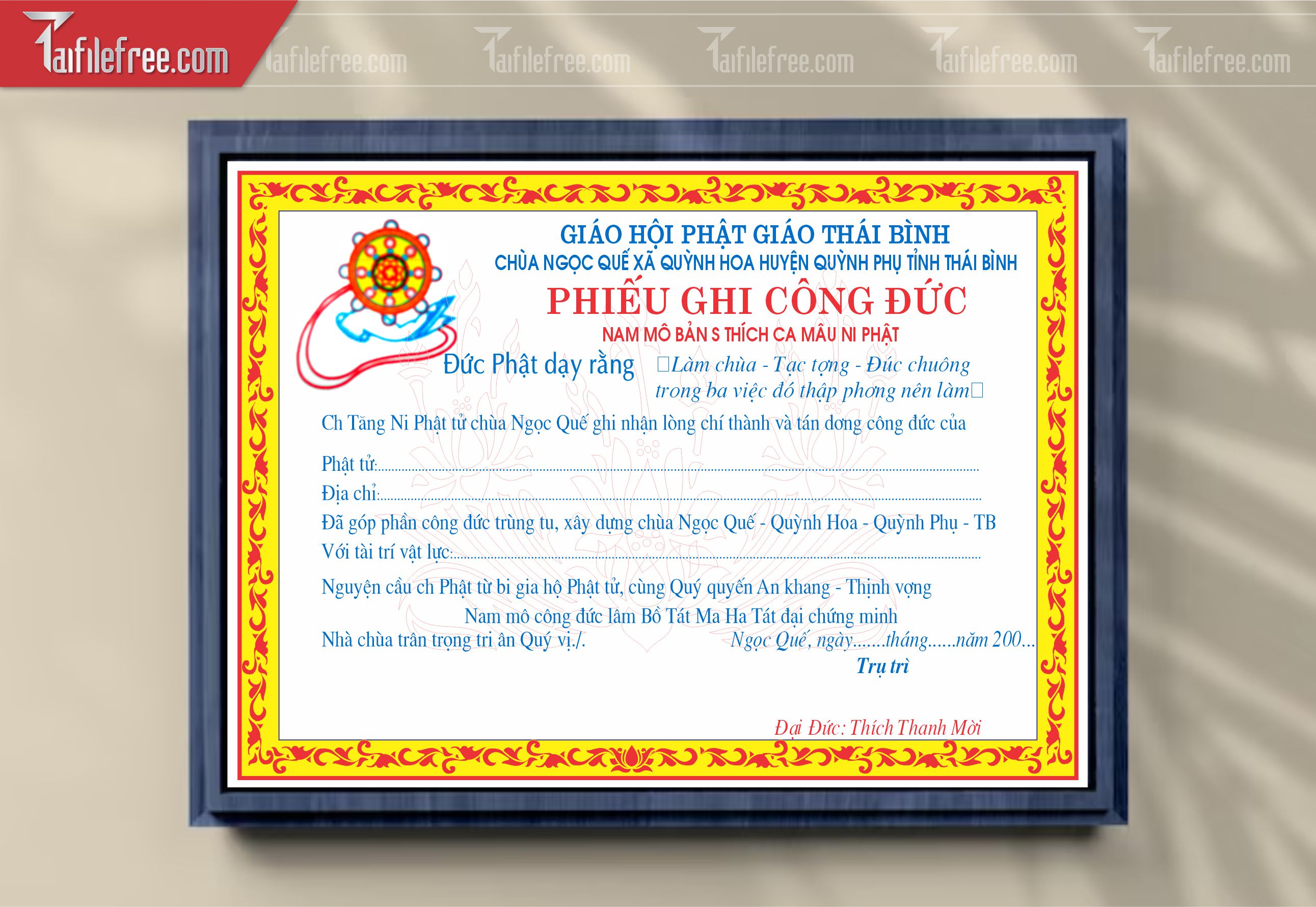 Giấy Ghi Nhận Công Đức_GK149