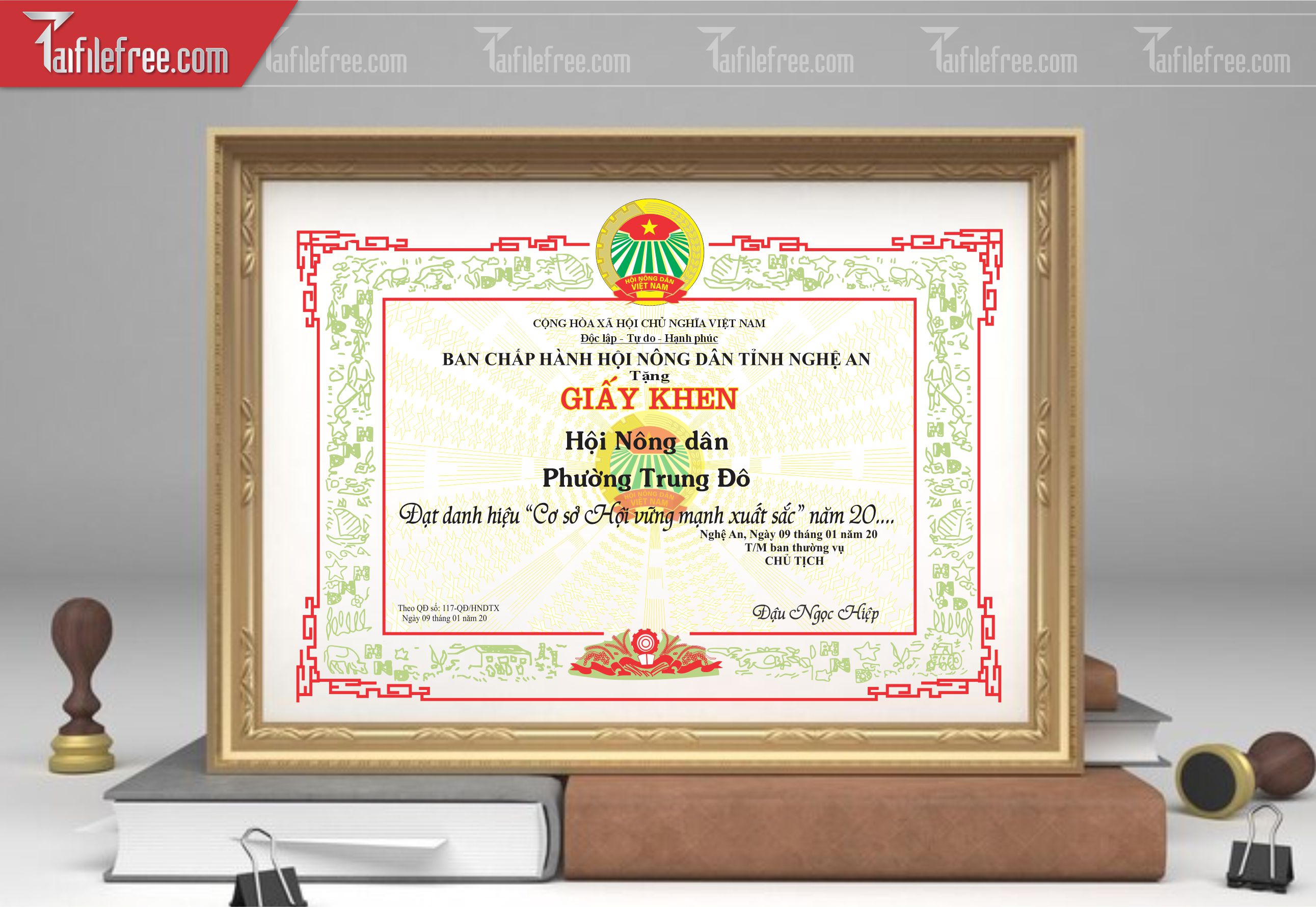 Giấy Khen Nhà Nước, Giấy Khen Hội Nông Dân_GK159