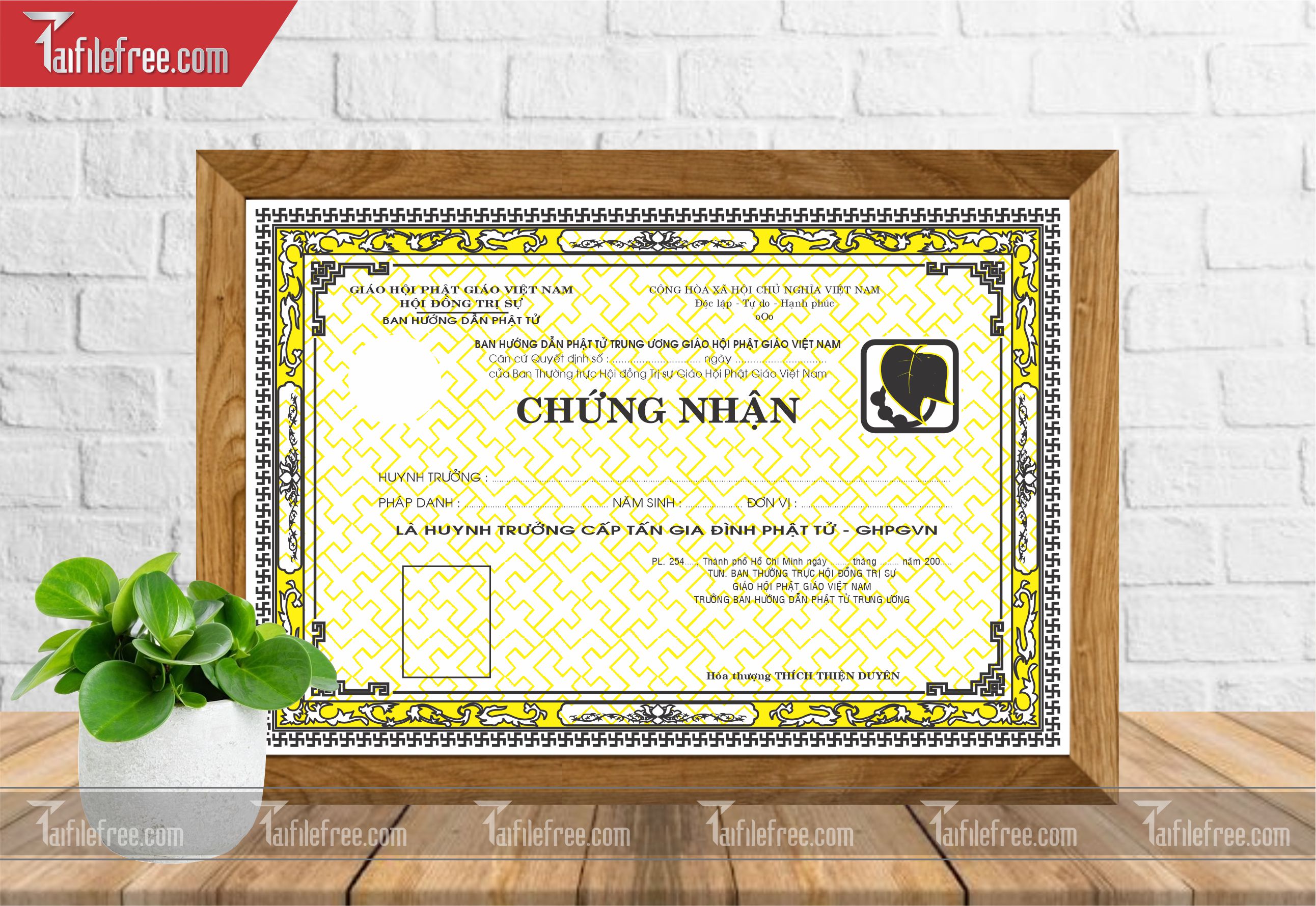 Giấy Chứng Nhận Phật Giáo_GK24
