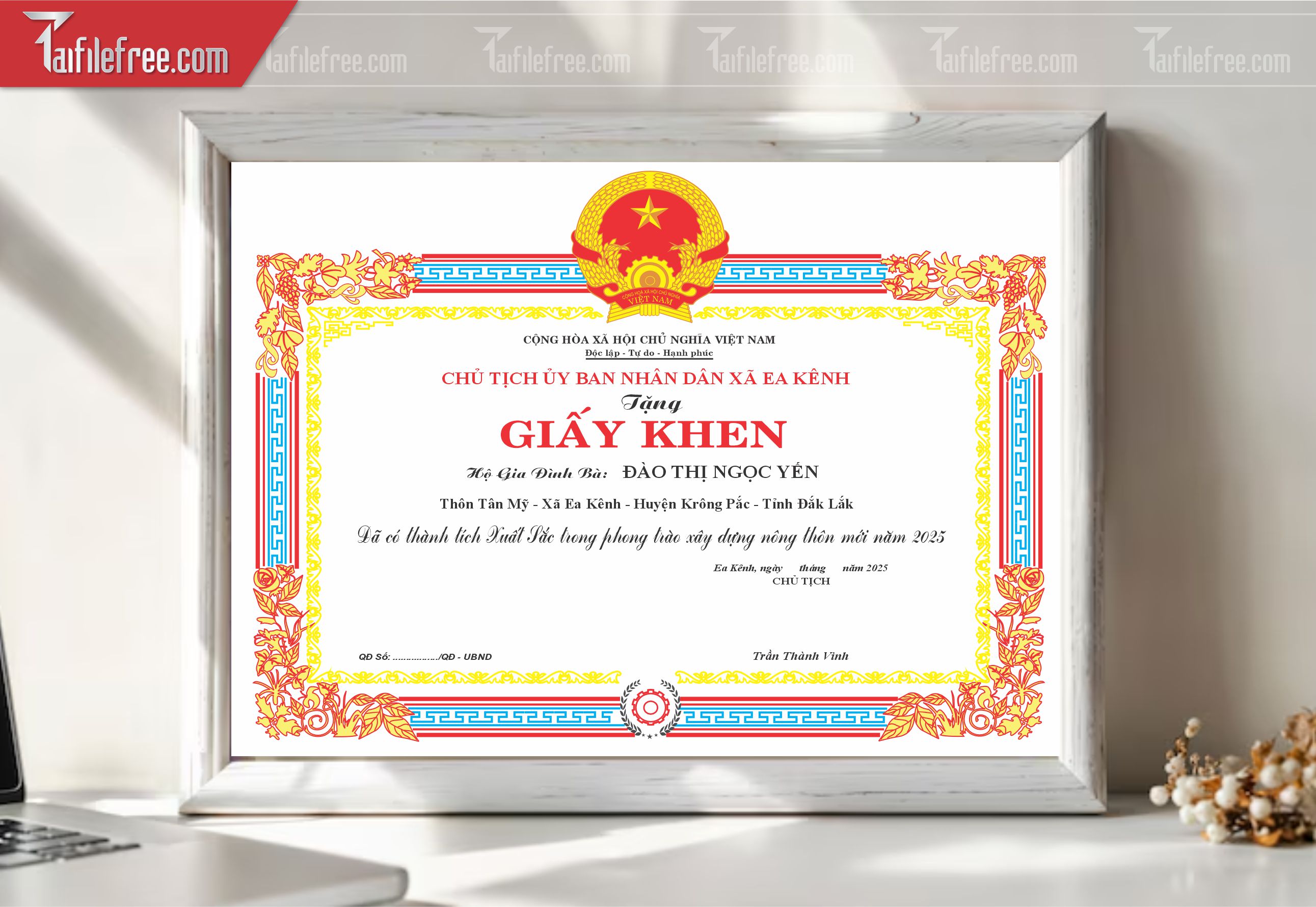 Giấy Khen Nhà Nước Nông Thôn Mới_GK032