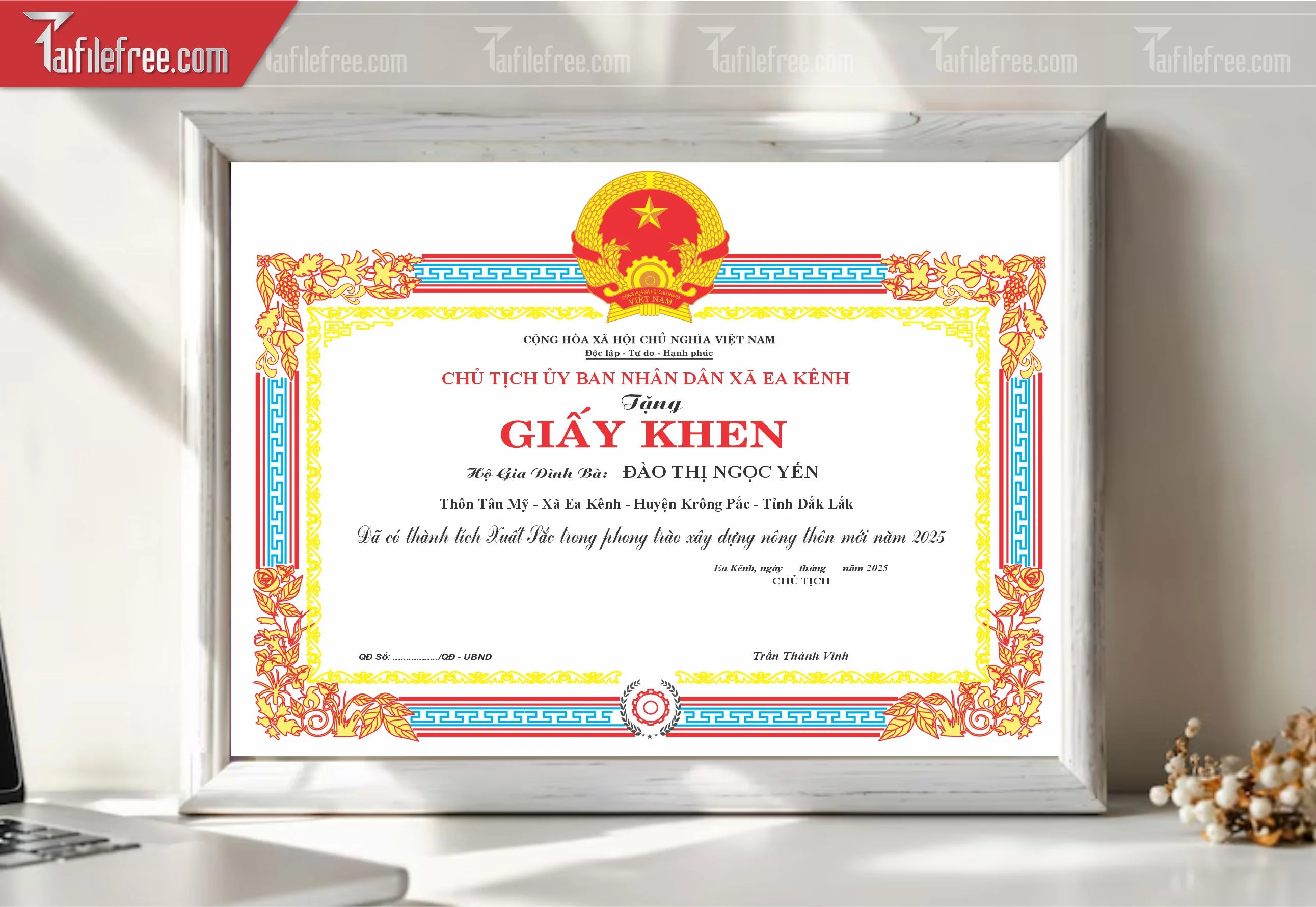 Giấy Khen Nhà Nước Nông Thôn Mới_GK032